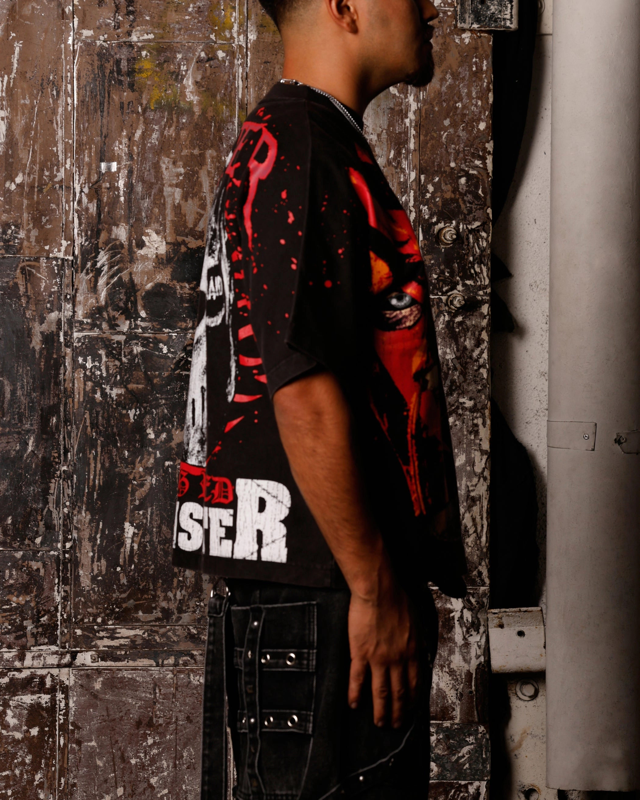 Hiking durability Loiter X WWE Kane Vintage T-Shirt Vintage Black