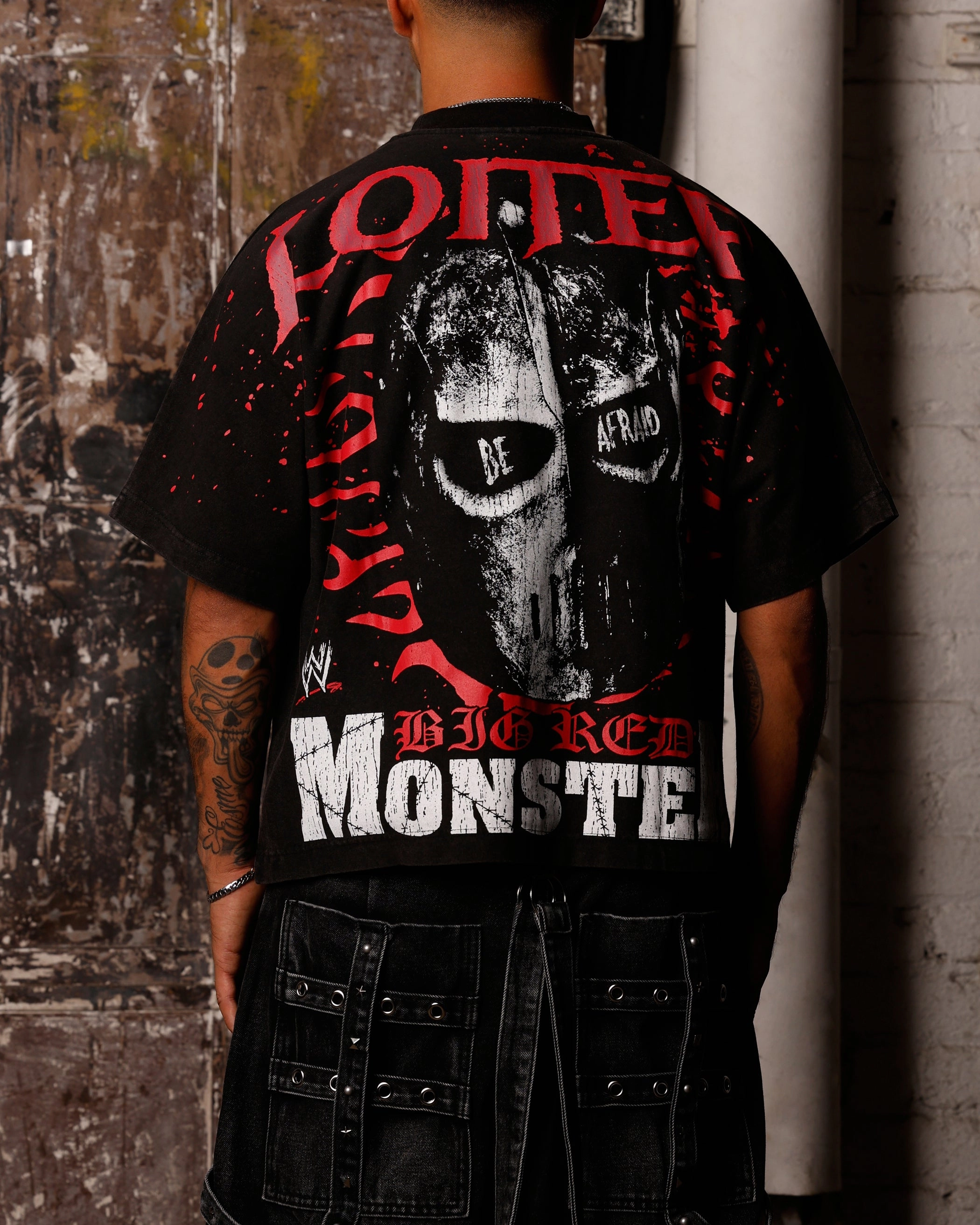 Loiter X WWE Kane Vintage T-Shirt Vintage Black Active Comfort Wear