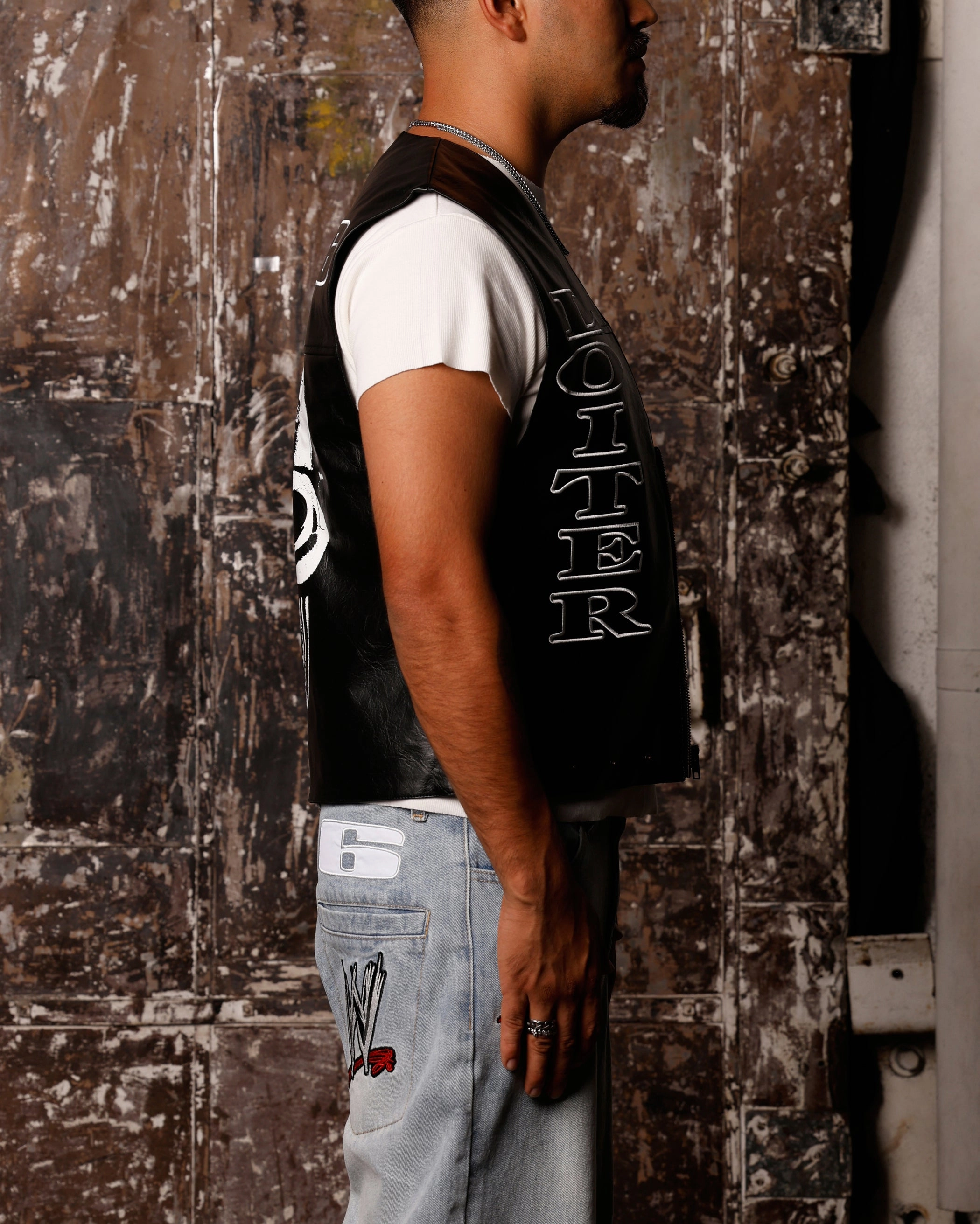 Loiter X WWE Stone Cold Leather Vest Black Sympathy