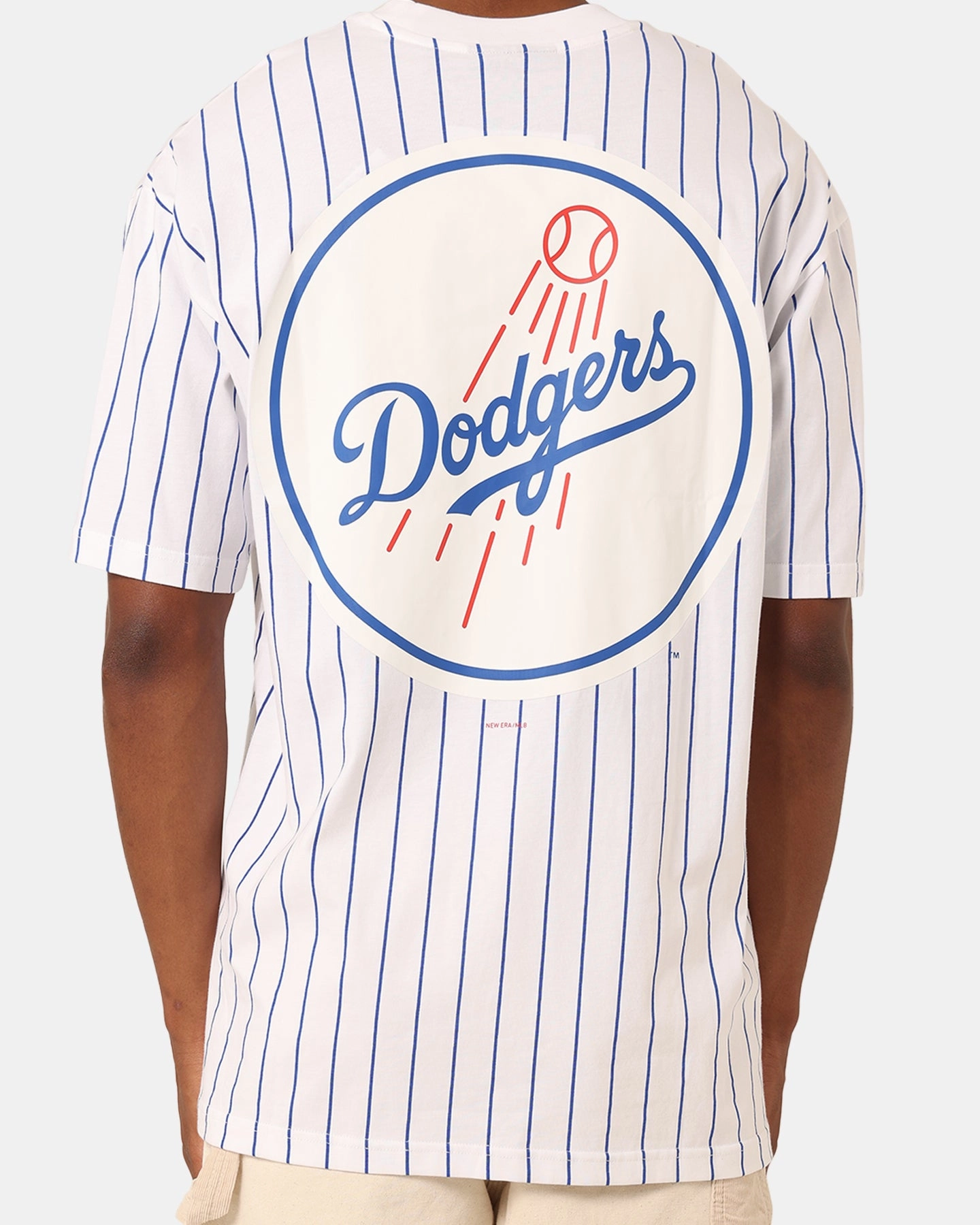 New Era Los Angeles Dodgers T-Shirt White Pinstripe Subtle Details