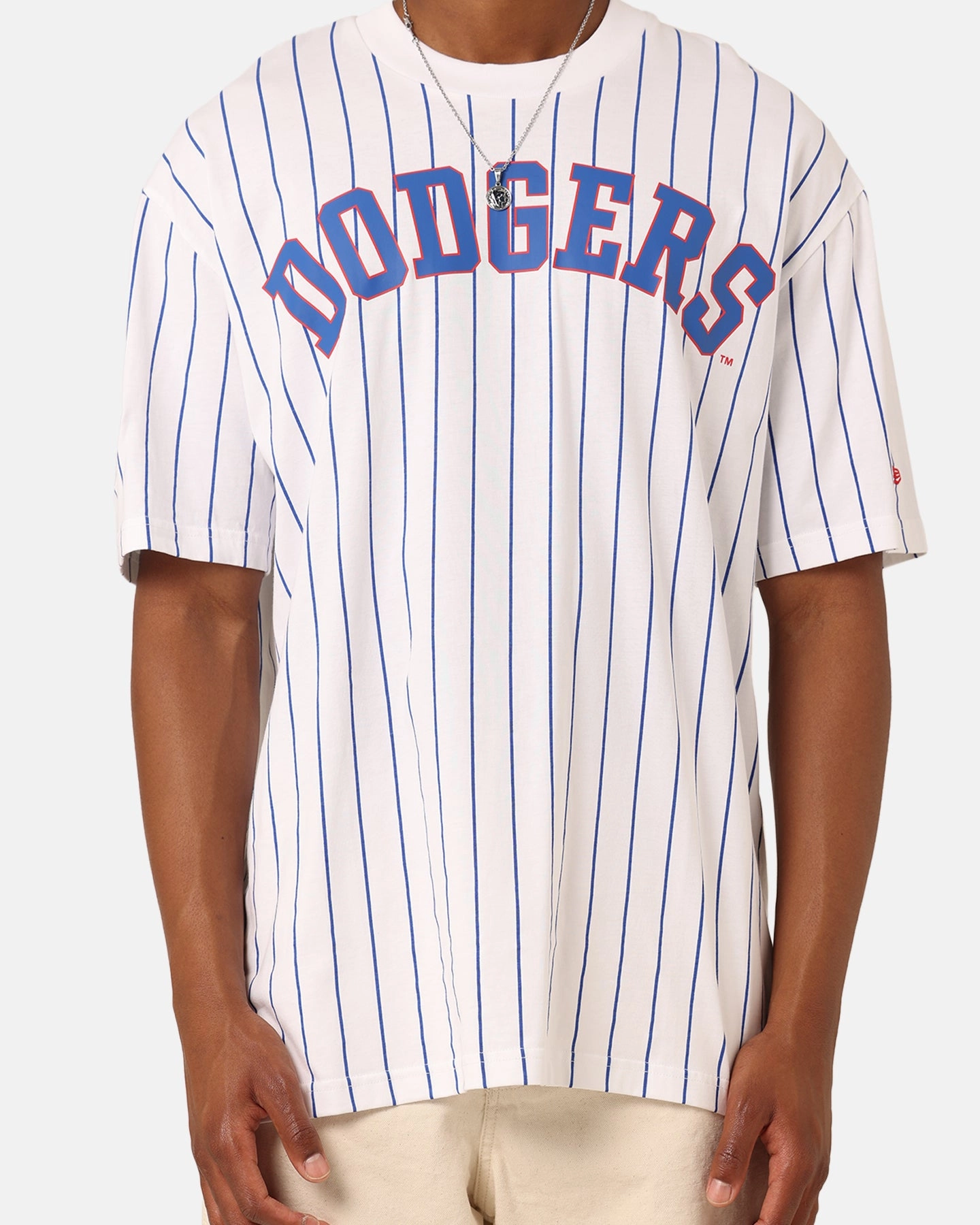 Chic Smart New Era Los Angeles Dodgers T-Shirt White Pinstripe