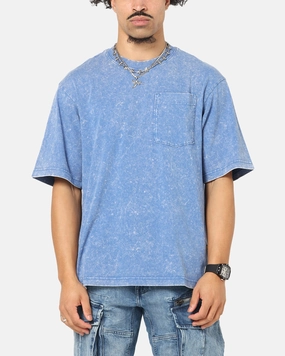 Garment Washed Texture Stretch Fabric Technology G-Star Acid Wash Boxy T-Shirt Blue