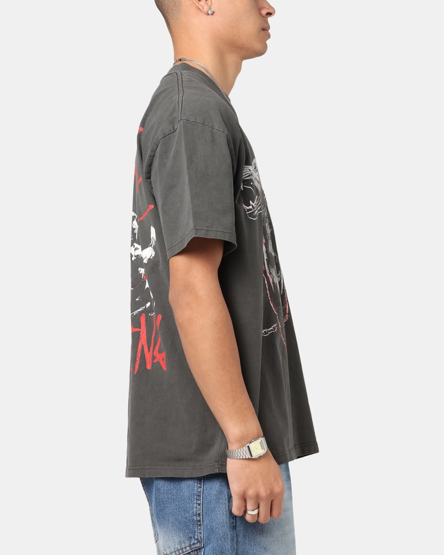 Layering Comfort Low Profile Silhouette Culture Kings X WWE Ron Breaker Heavy T-Shirt Black Wash