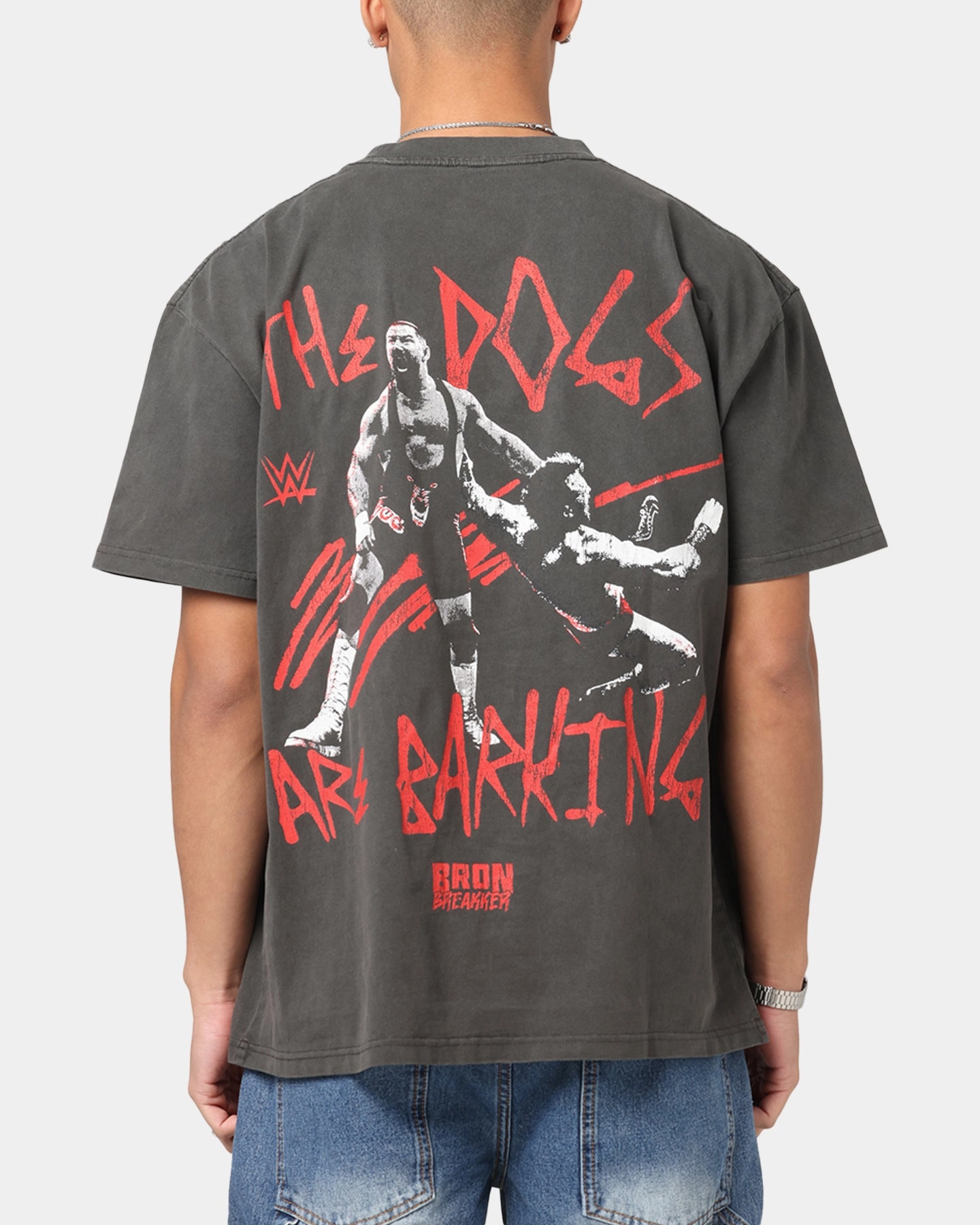 Culture Kings X WWE Ron Breaker Heavy T-Shirt Black Wash Playful Prints
