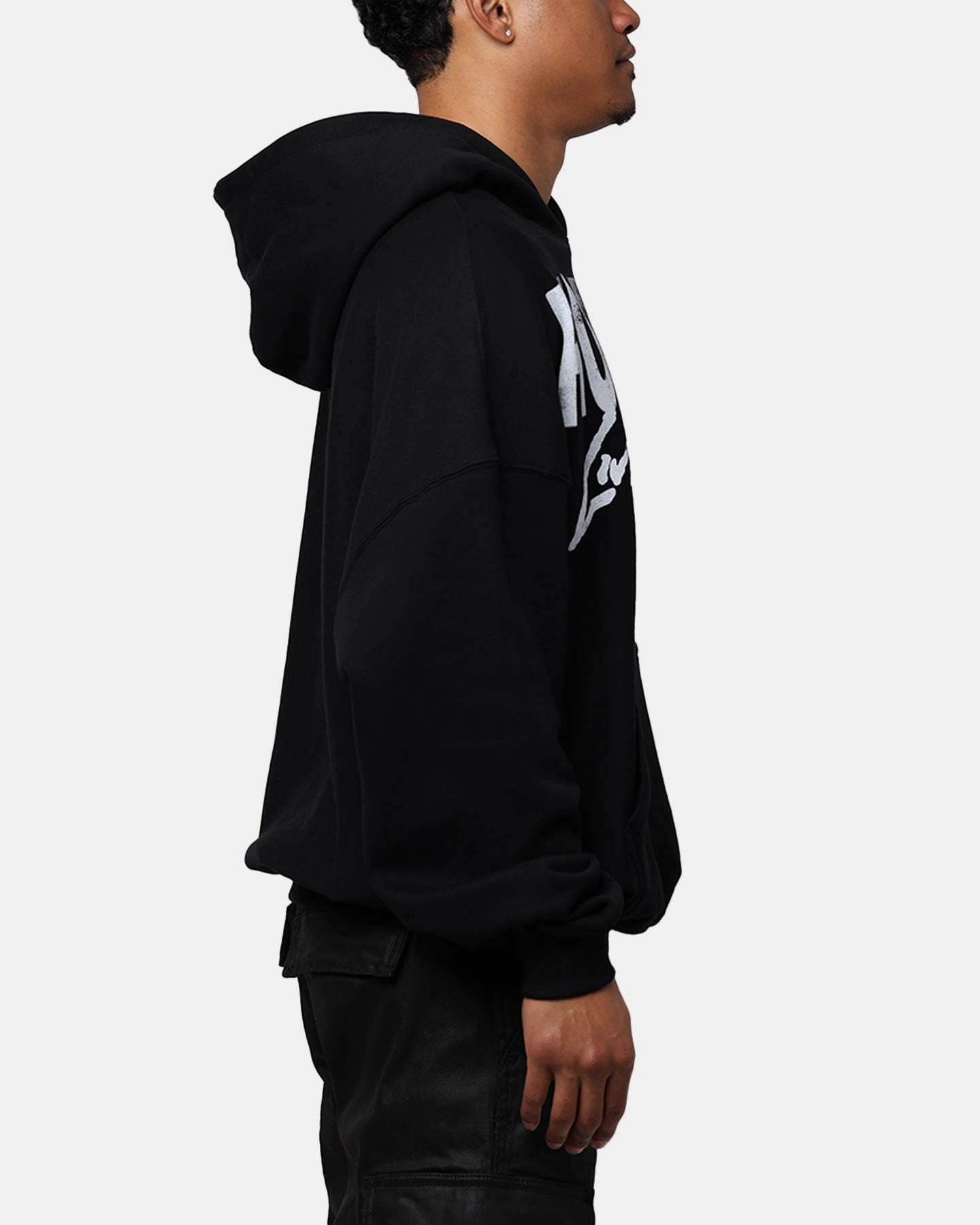 Loiter Riot Hoodie Black Compression Fold Design