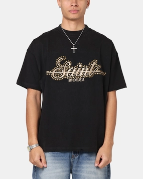 Saint Morta Rodeo Drive Boxy T-Shirt Black/Brown Durable Stitching