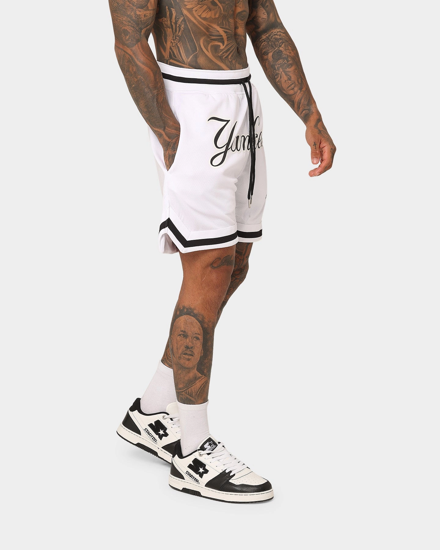 checked shorts High Rise Waist New Era New York Yankees Mesh Shorts White