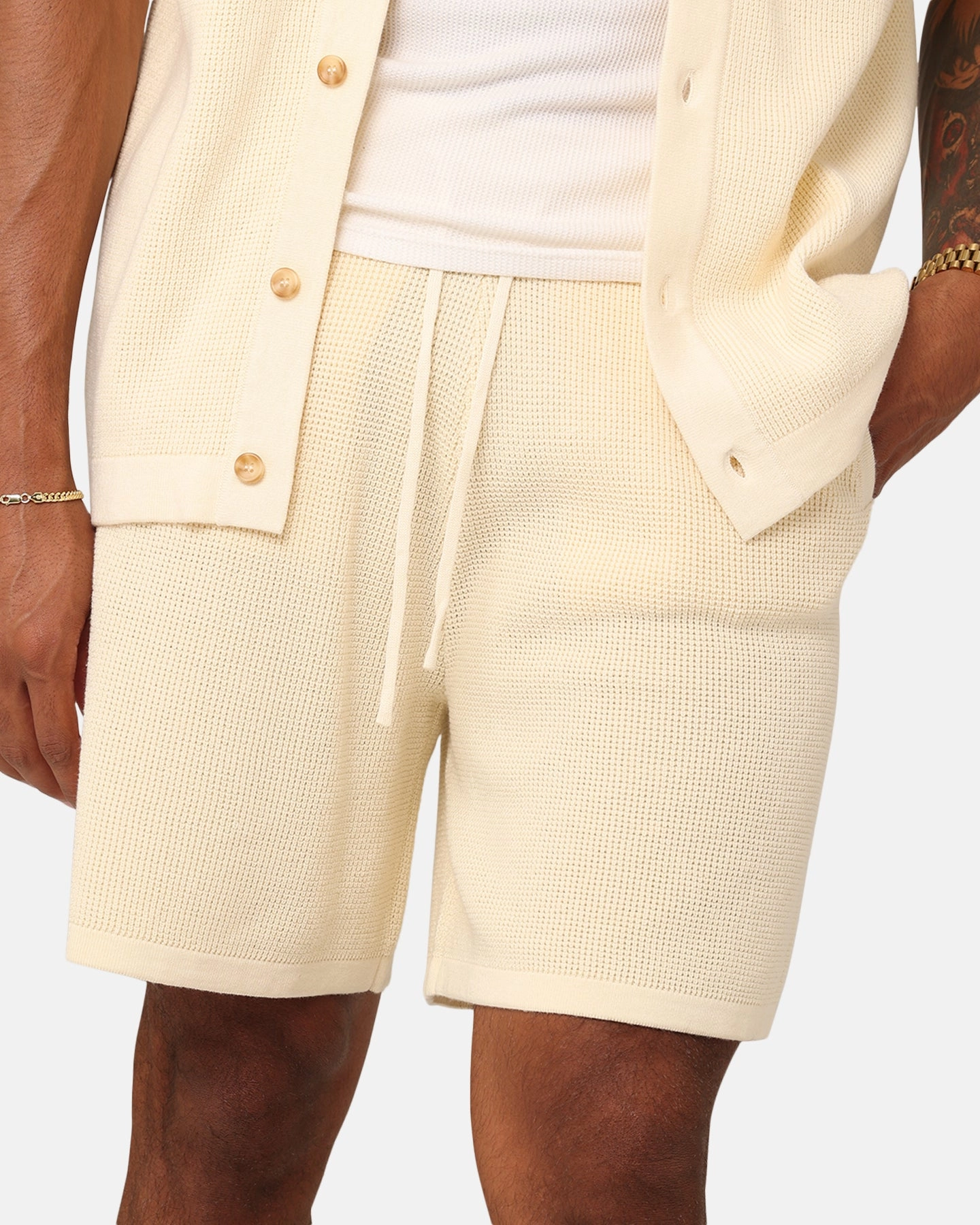 Easy Comfort Fit XXIII Zyair Knit Rib Shorts Cream