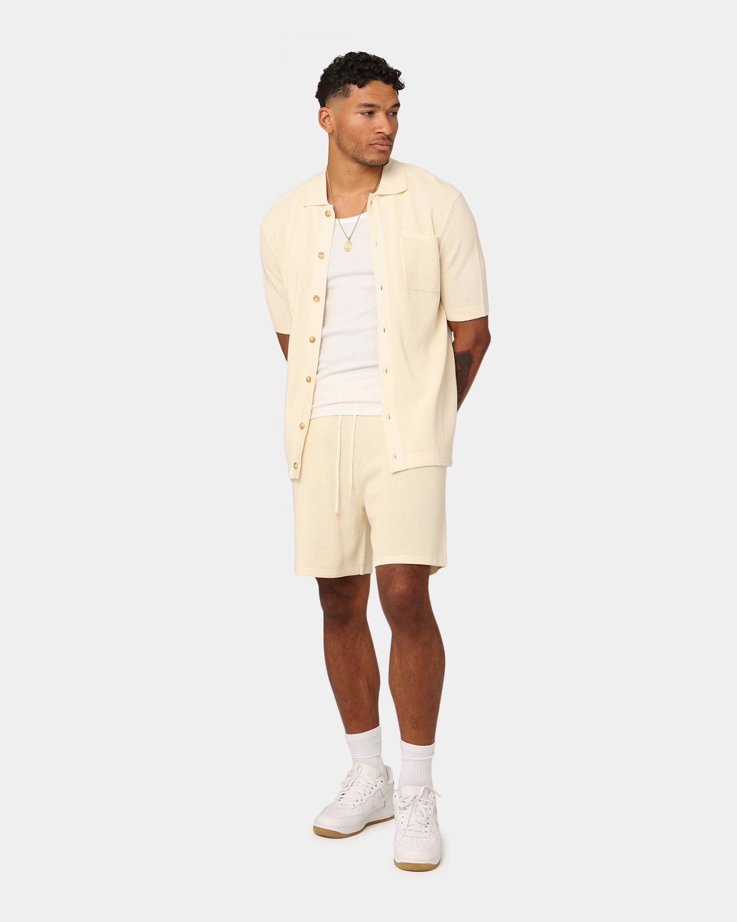 XXIII Zyair Knit Rib Shorts Cream cycling clothing