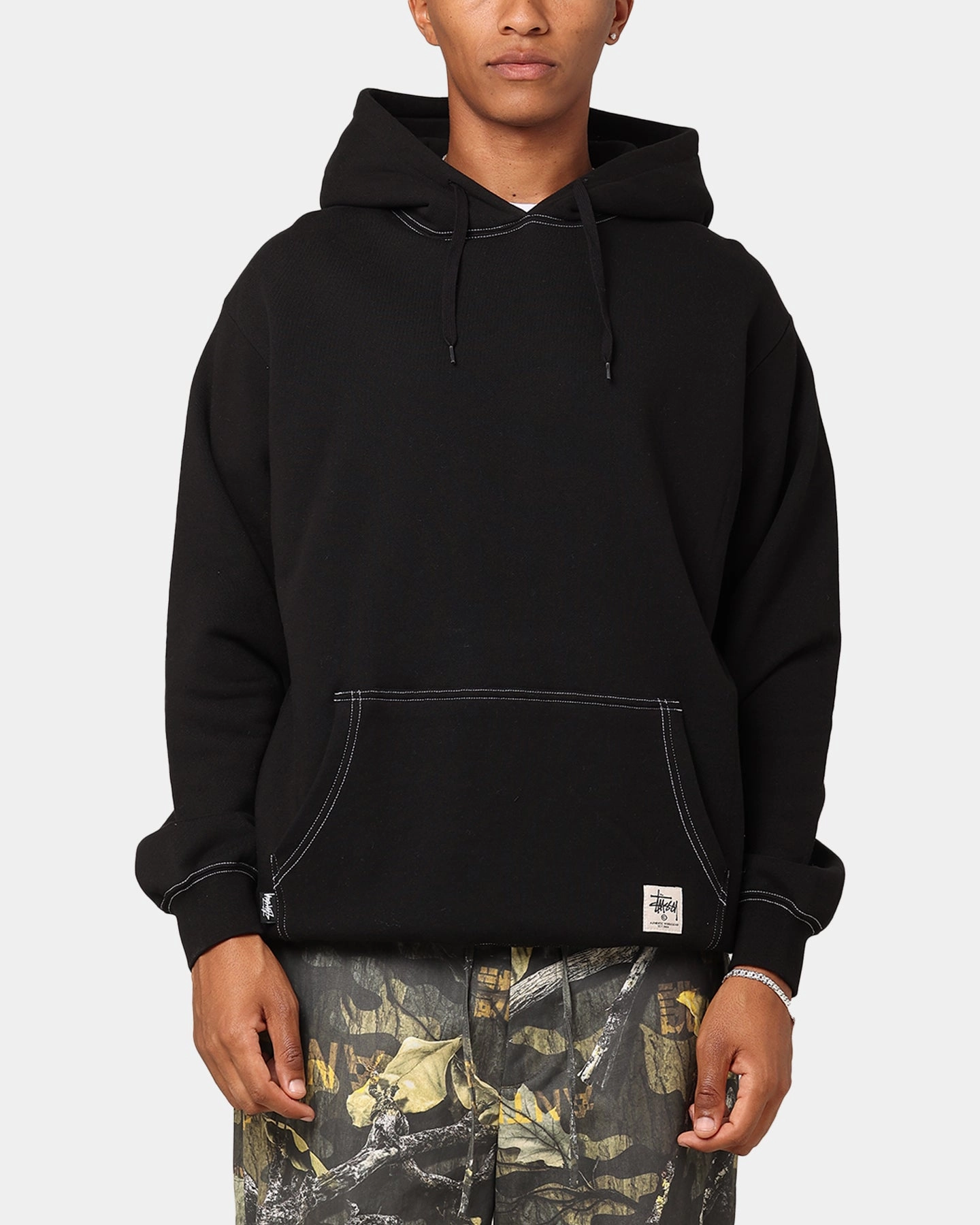 Stussy SS Link Fleece Hoodie Black Thermal Jacket Linen