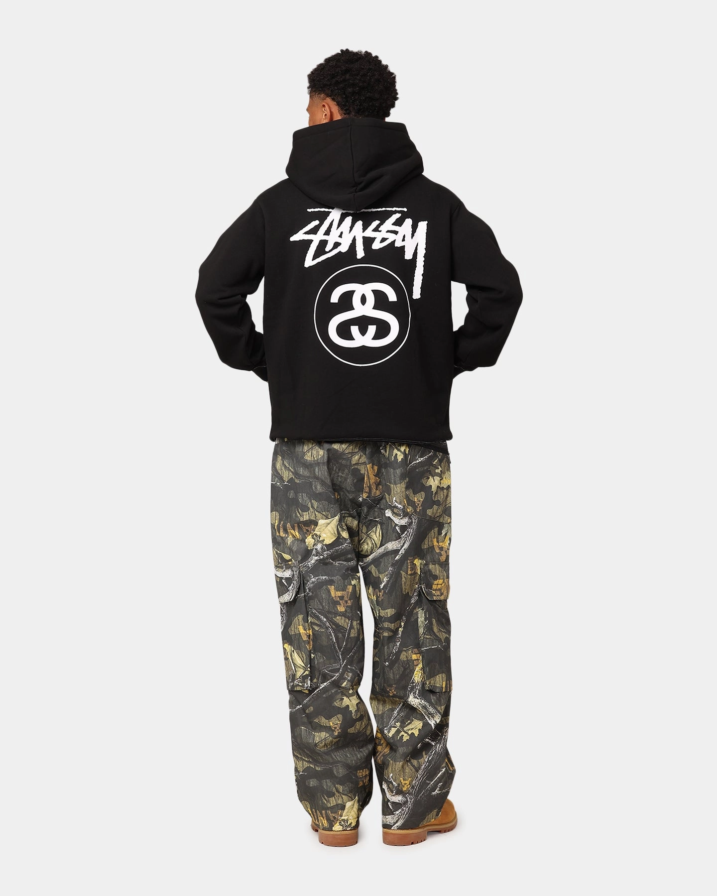 Era Stussy SS Link Fleece Hoodie Black