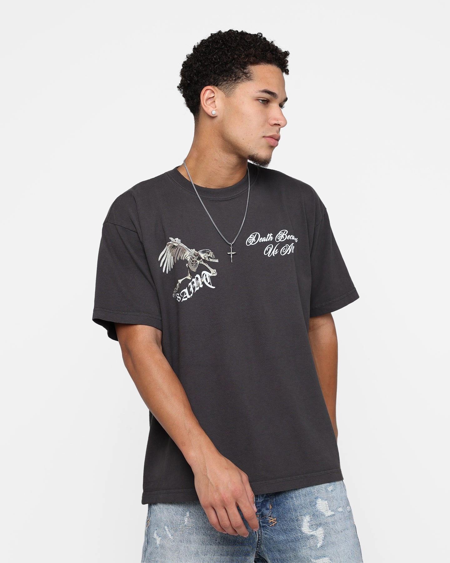 Saint Morta Departed Lafayette T-Shirt Vintage Black skinny but not tight