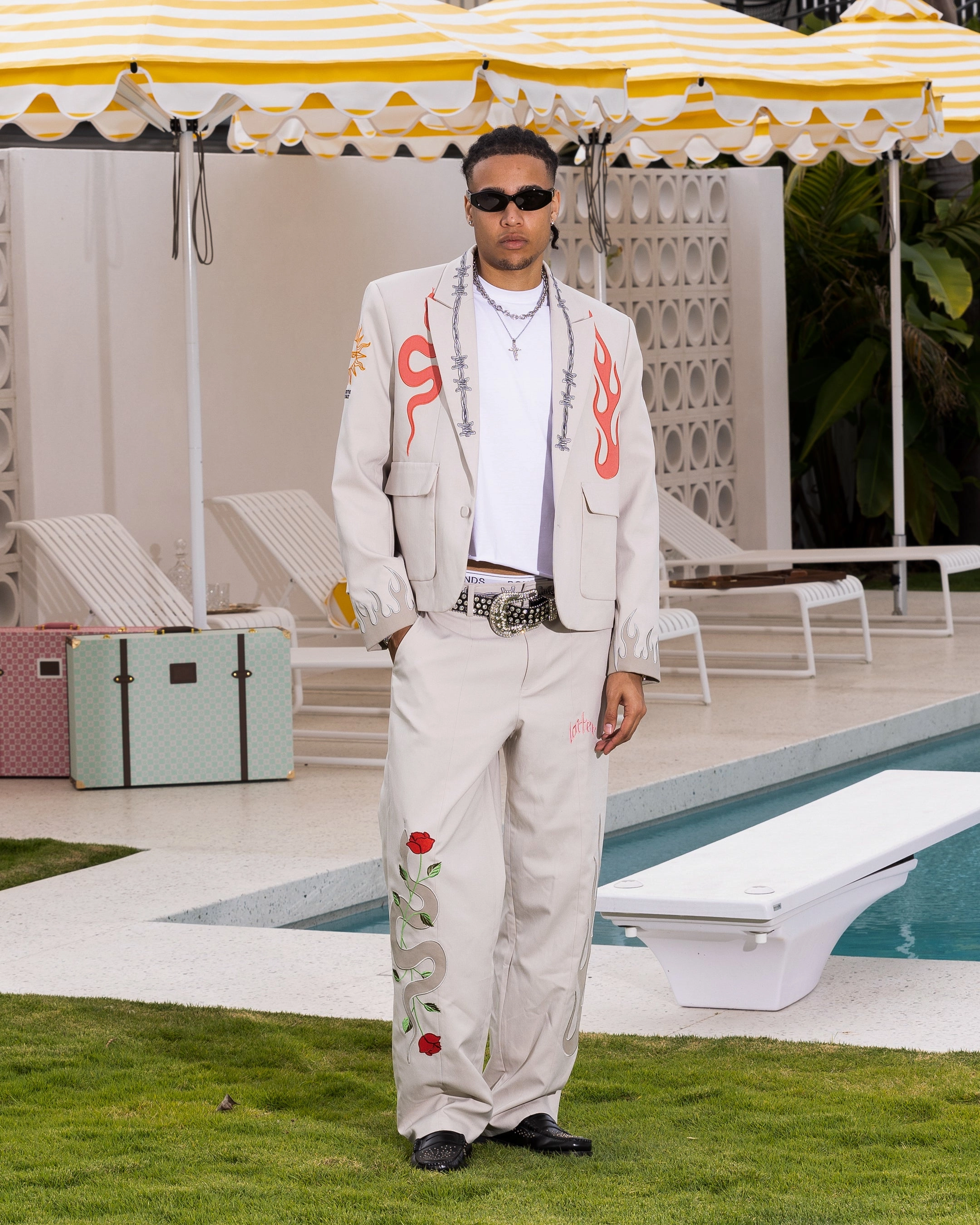 Loiter Western Blazer Jacket Off White Heavyweight Sporty
