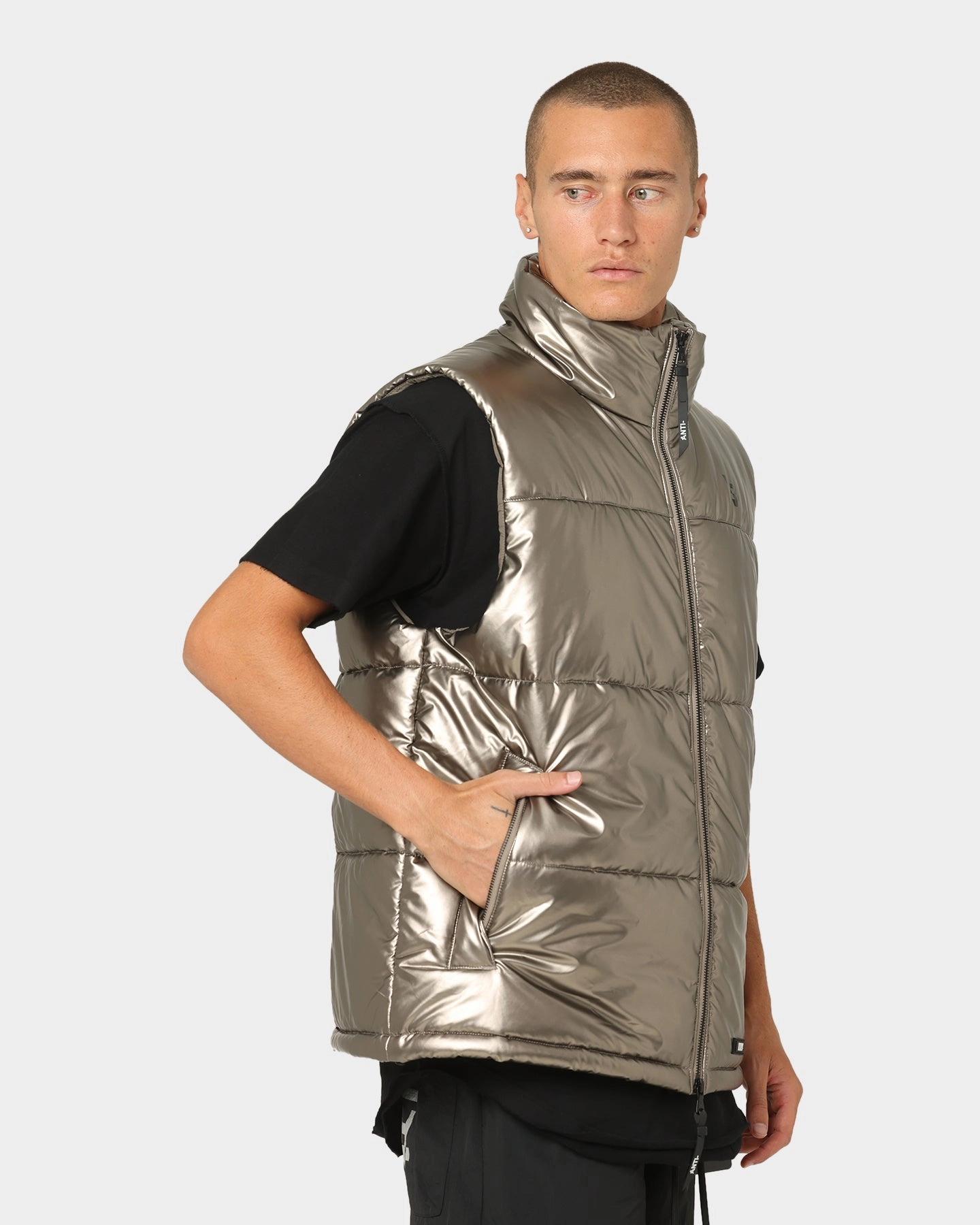 The Anti Order Anti Joy Puffer Vest Pewter Ergonomic Paneling Smart