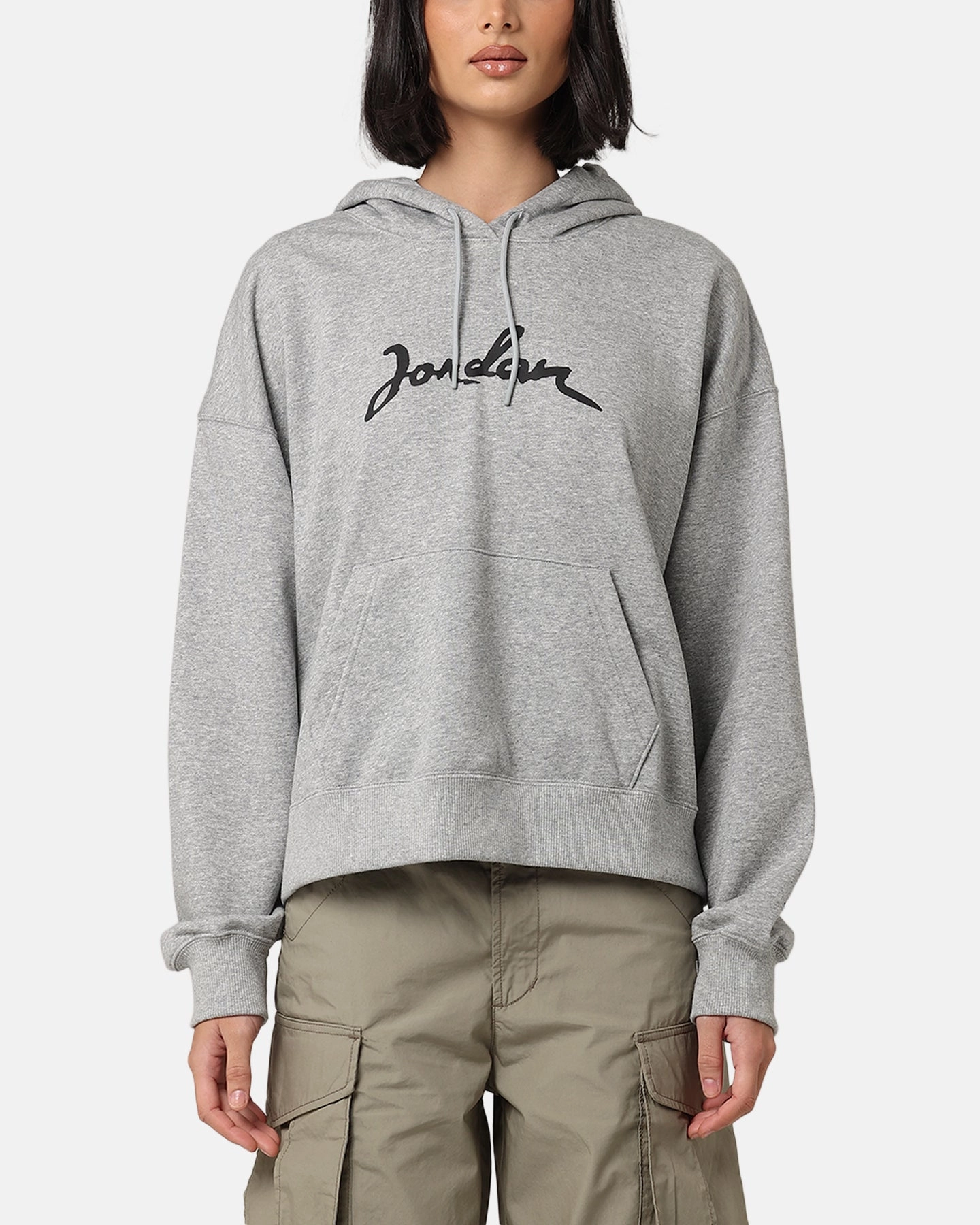 Jordan Women's Brooklyn Fleece Pullover Hoodie Dark Grey Heather Crush