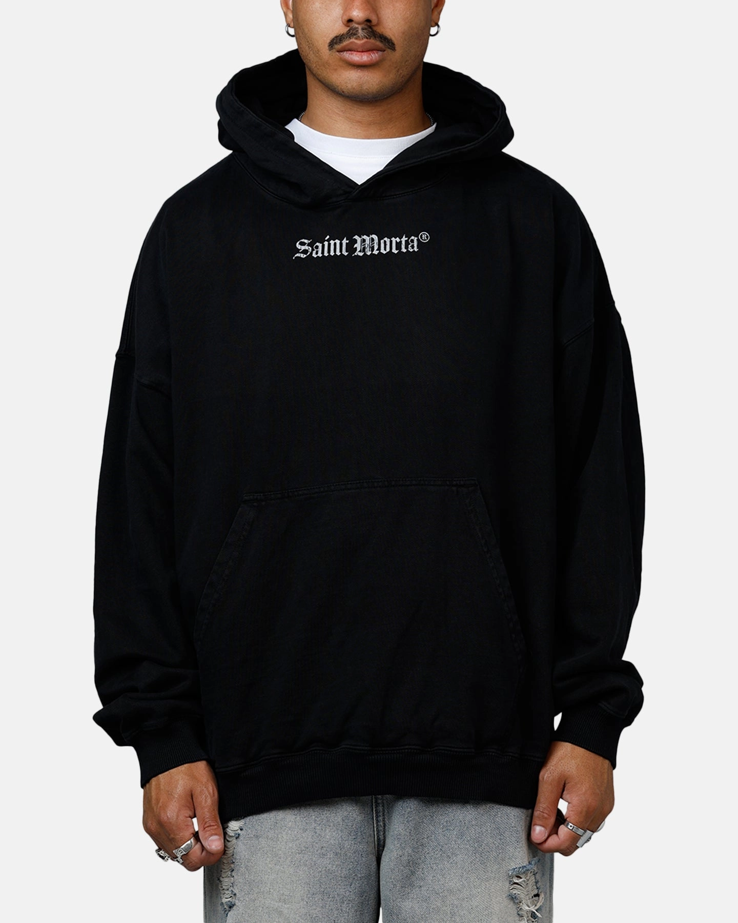 Saint Morta Weary Hearts Premium Hoodie Black Show Magnetic Closures