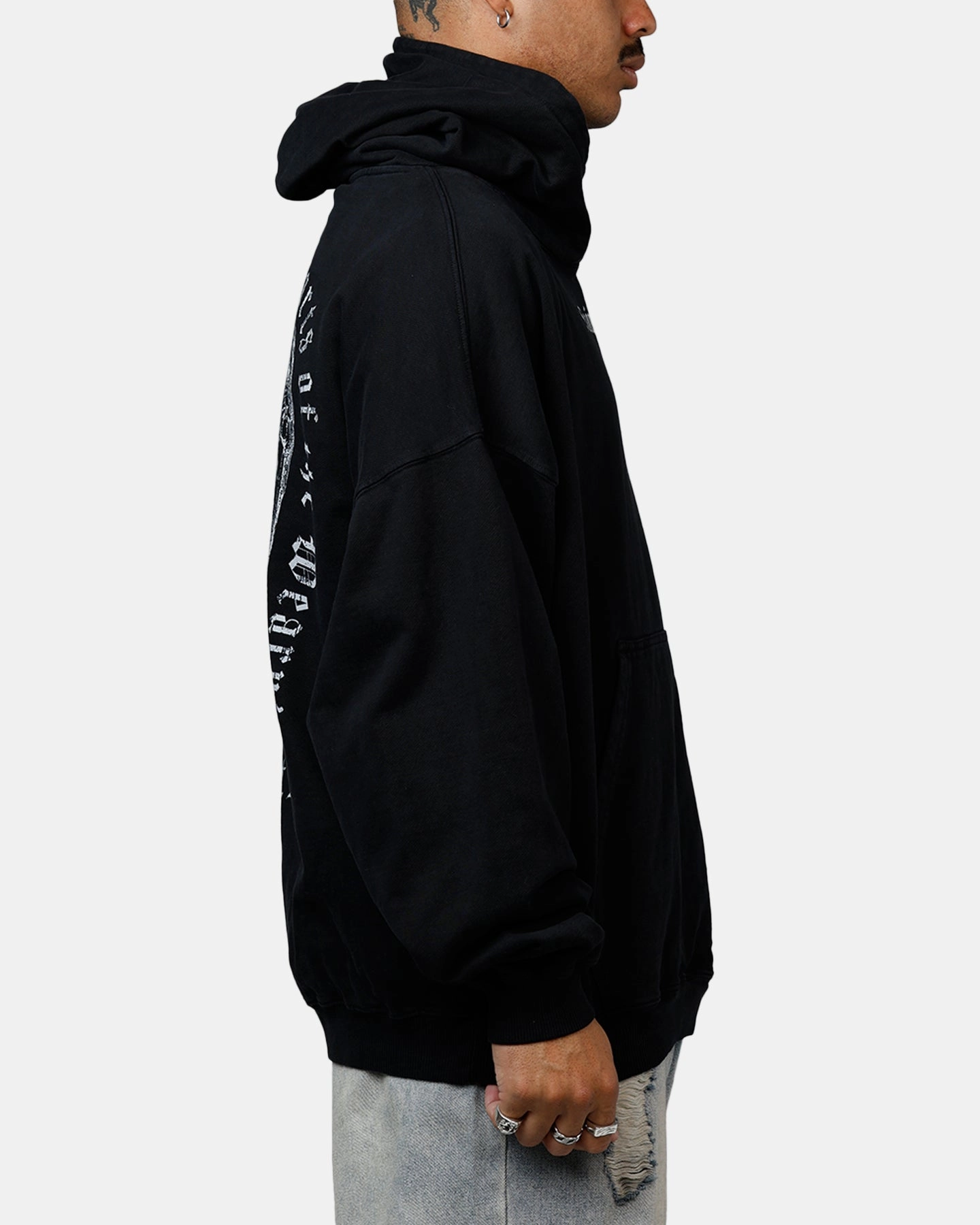 thermal Loose Saint Morta Weary Hearts Premium Hoodie Black