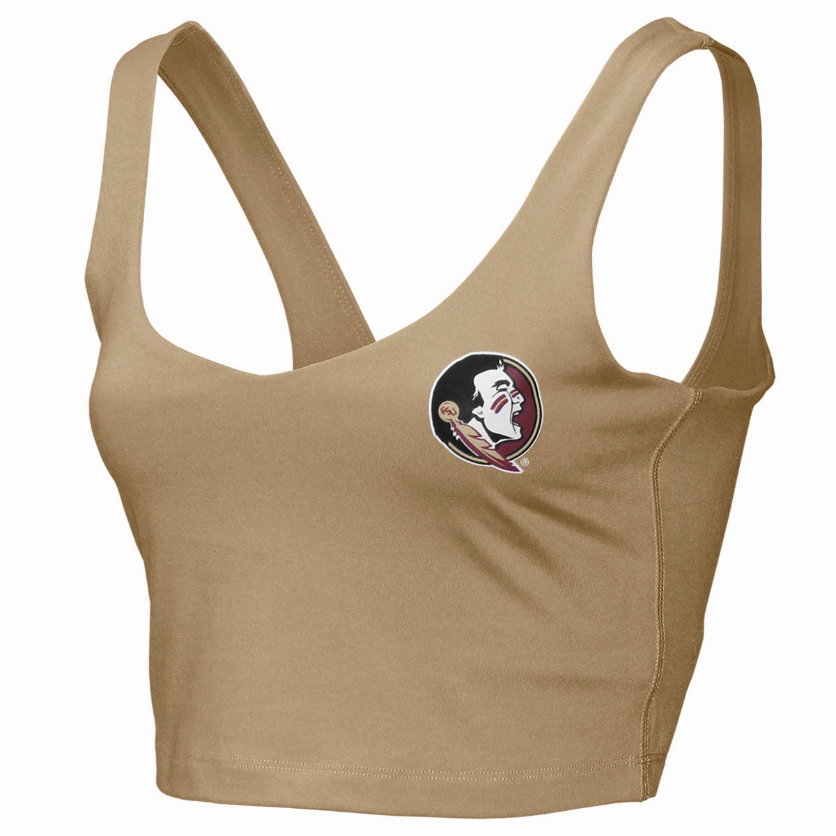 NonToxic Certification low - pressure resistance test passed Zoozatz Women's Seminole Logo V-neck Crop Tank - Gold