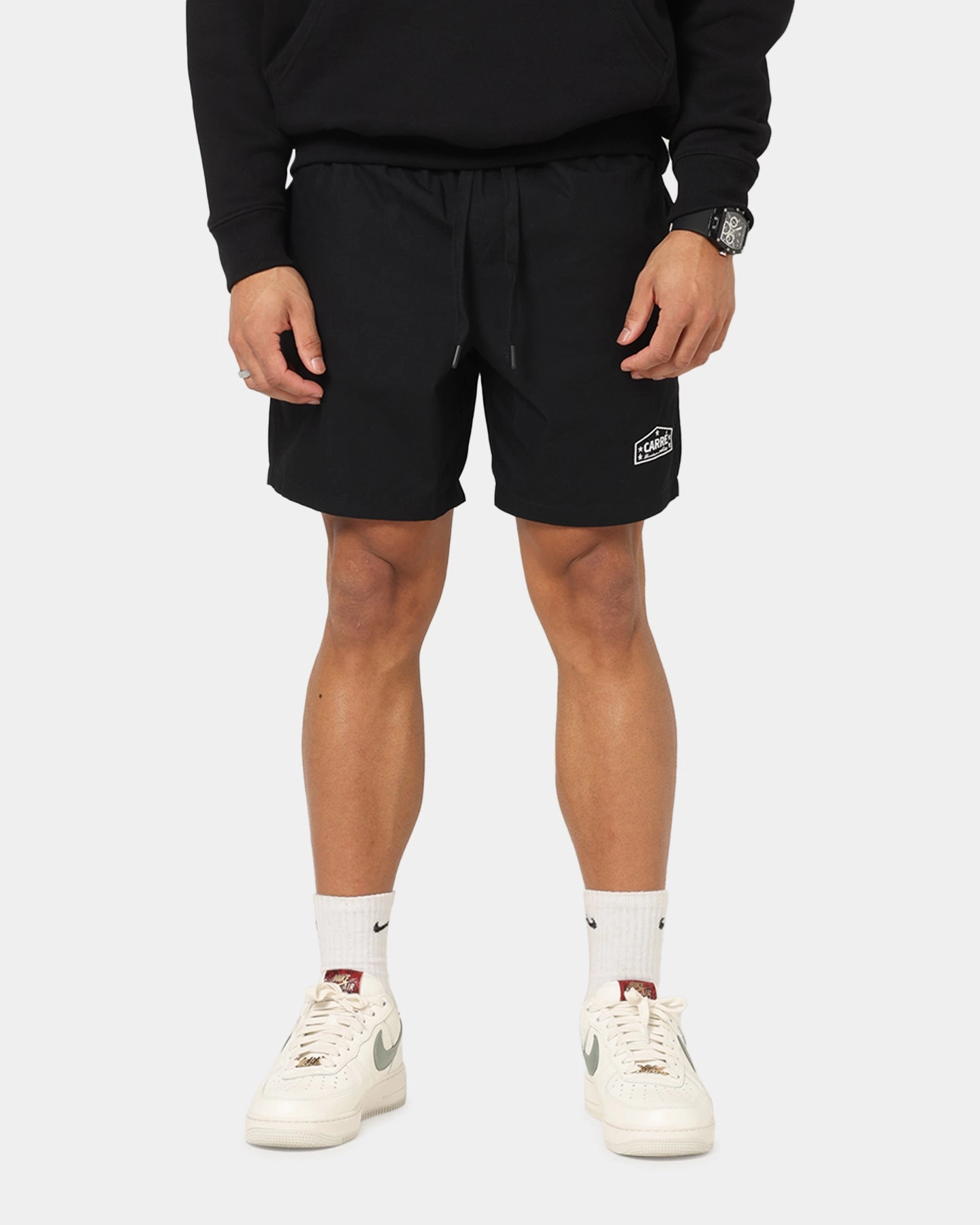 Soft Layers Carre Block Star Beach Shorts Black