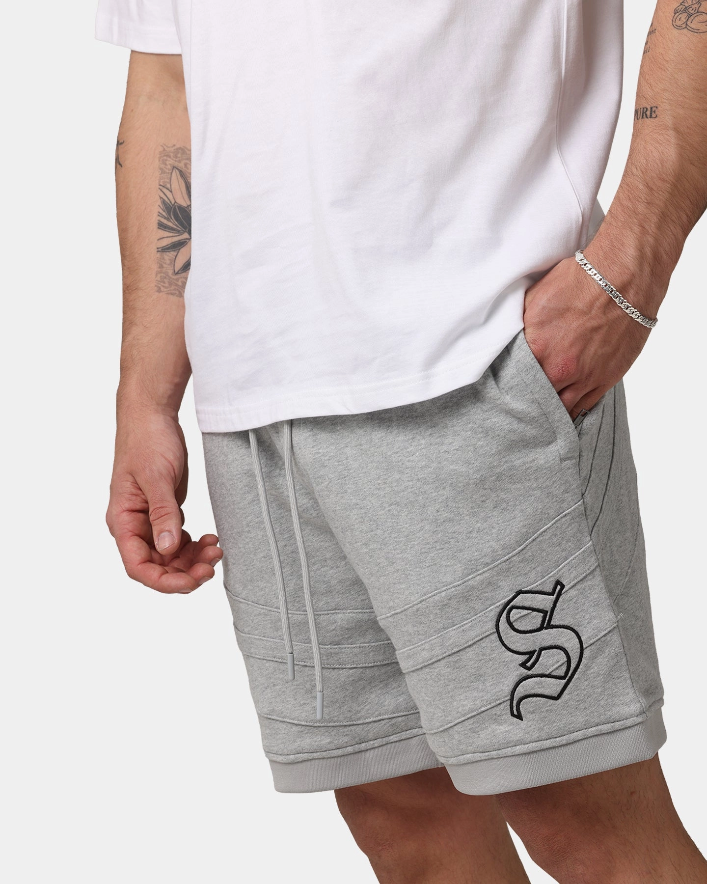 Comfortable Waistband Saint Morta Homebase Fleece Shorts Grey Marle
