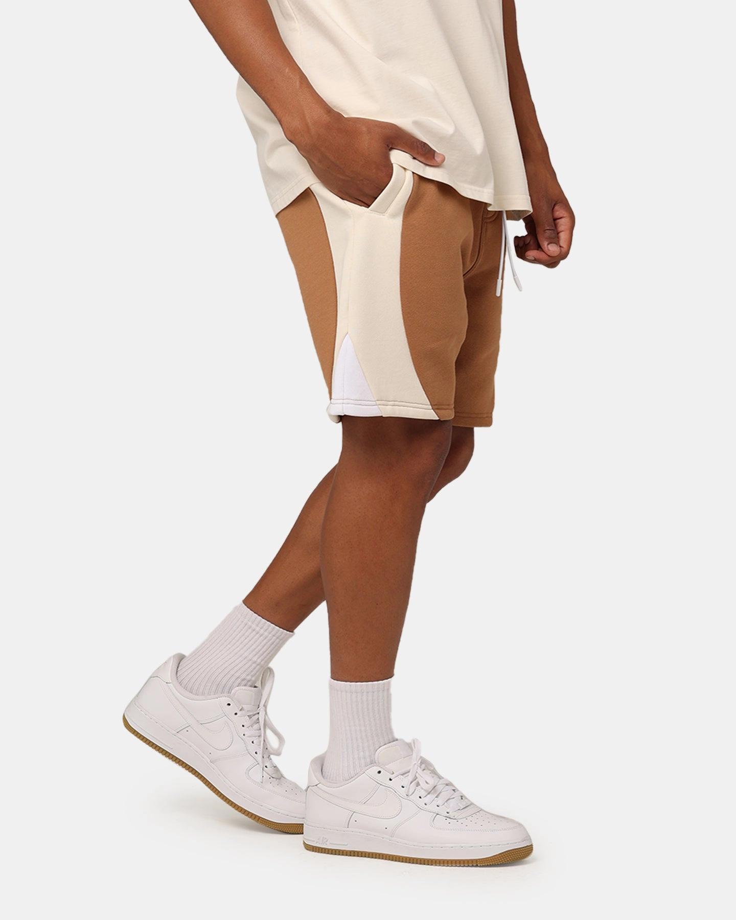 Carre C Star Panelled Shorts Tobacco Back pockets