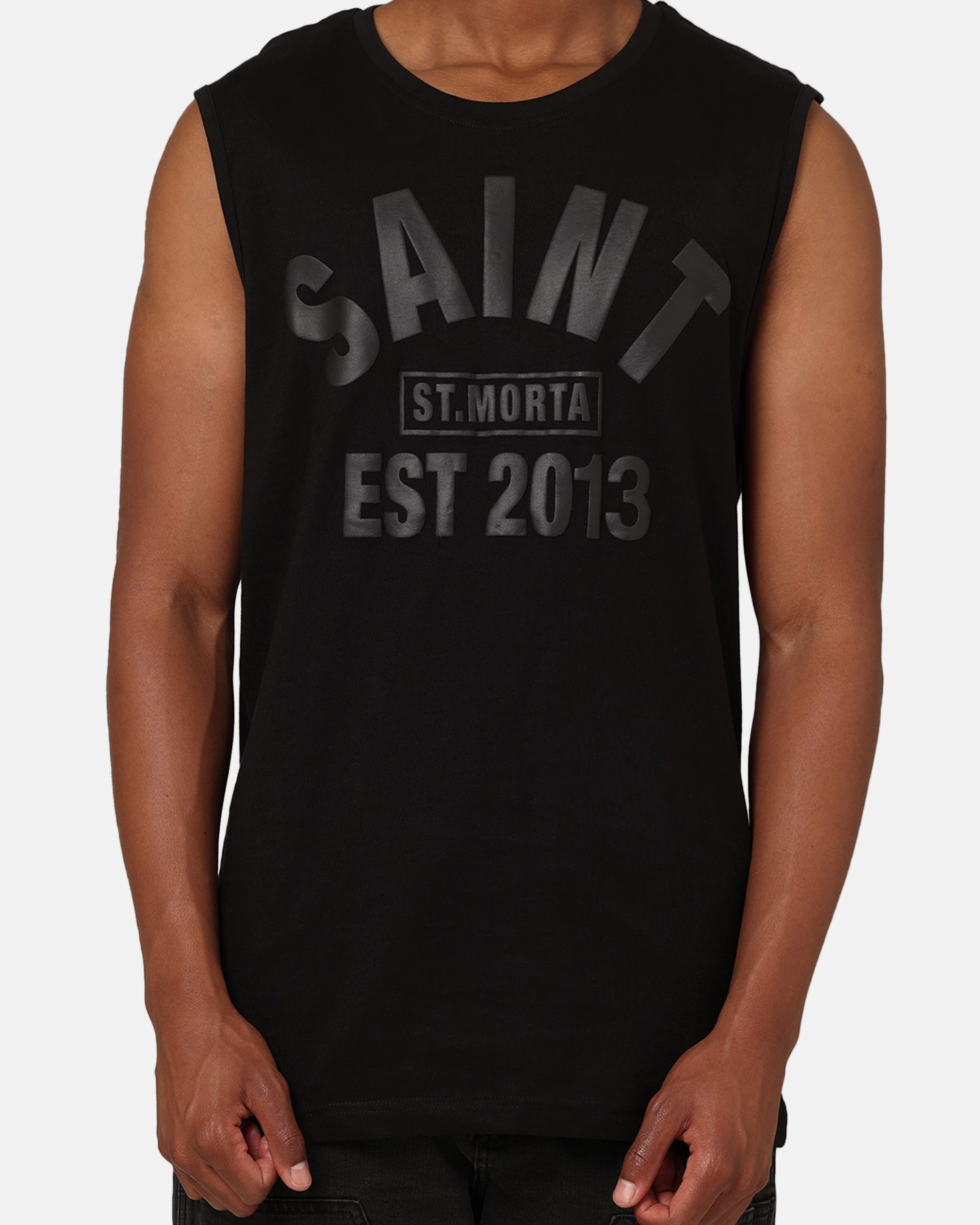Long Lasting Color Anti Pilling Finish Saint Morta St Morta Muscle T-Shirt Black/Black