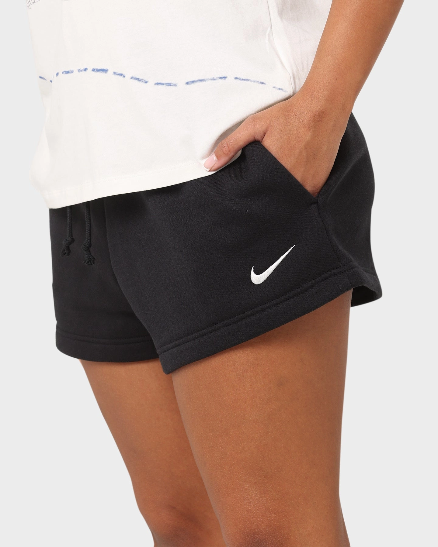 Nike Women's Nike Sportswear Style Fleece High-Waisted Shorts Black/Sail Double Layered Knees