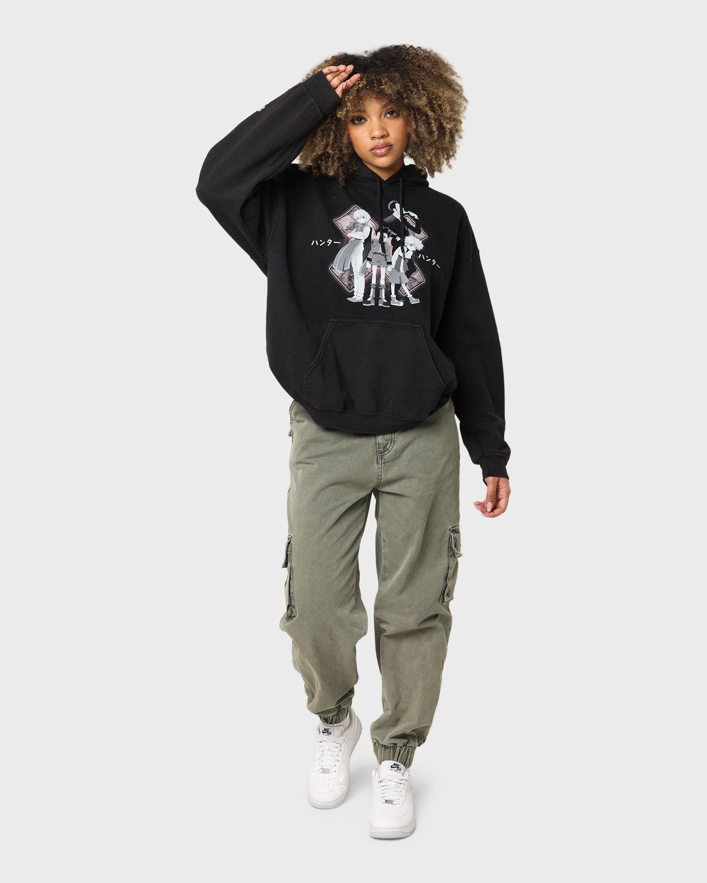 Perforated Details popular in Africa Goat Crew X Hunter X Hunter Vintage Hoodie Black Wash