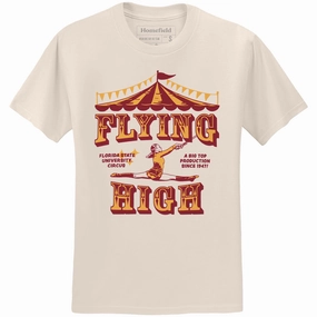 Chic Comfort Style Homefield Adult/Unisex Vault Flying High Circus Design Short Sleeve T-shirt - Cream