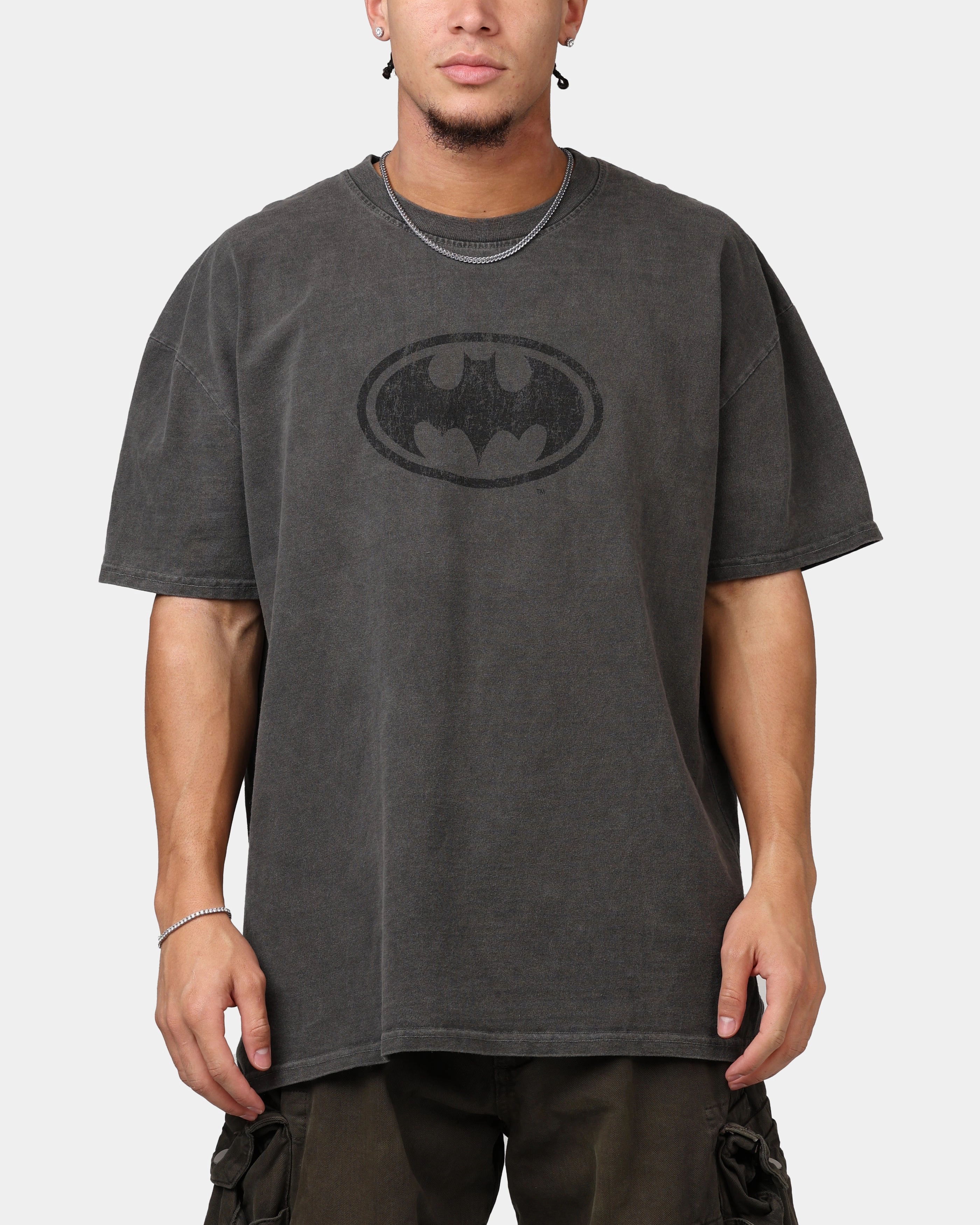 Goat Crew X DC Batman Batman Logos Heavyweight T-Shirt Black Wash Smart Fit