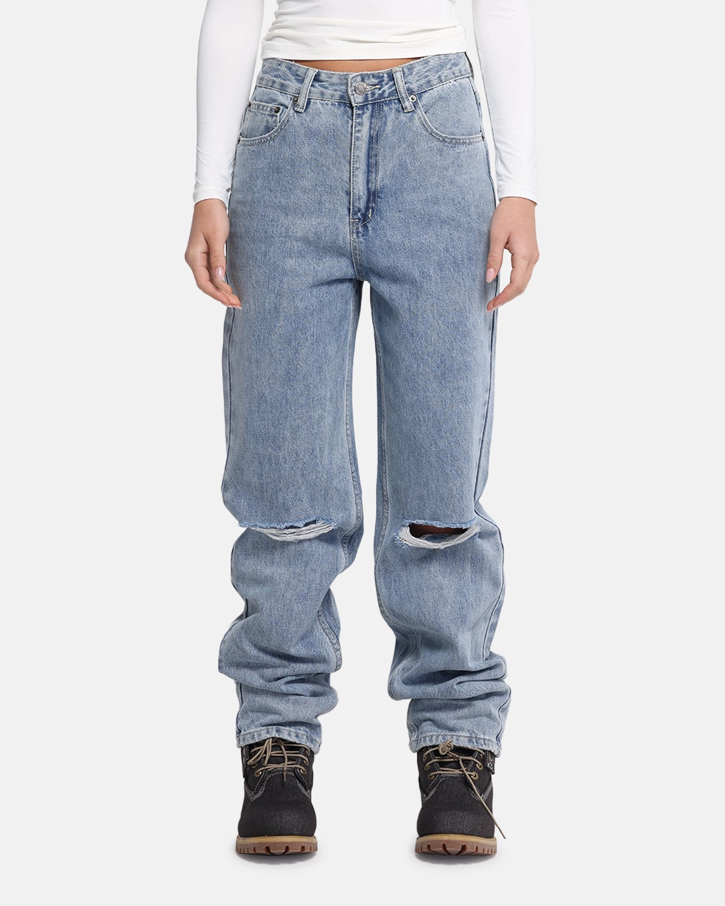 XXIII Women's Straight Leg Jeans Blue Denim Comfort Stretch Durable Fabric