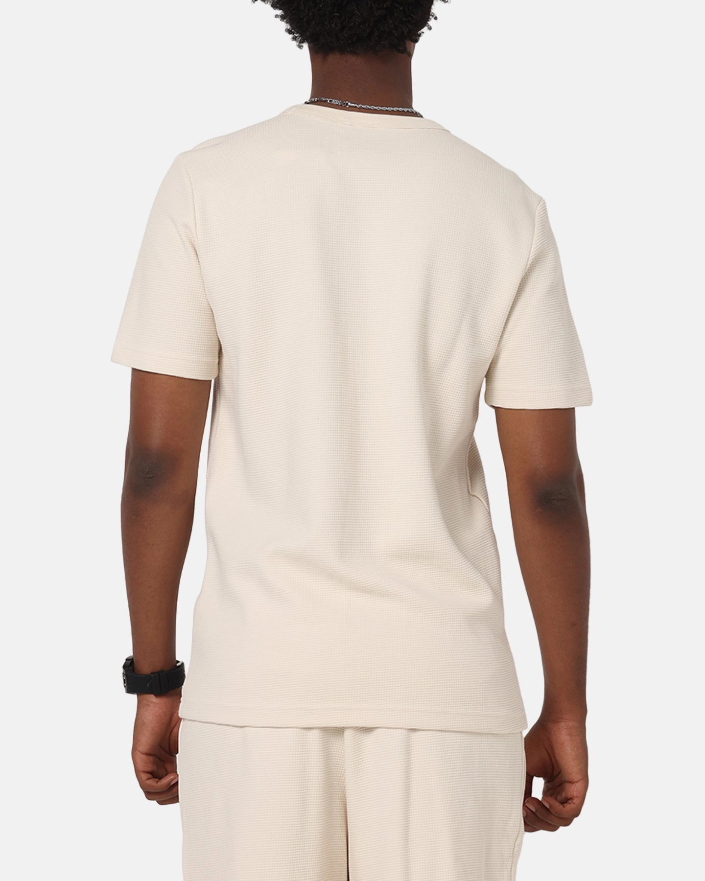 Adidas Trefoil Essentials Waffle T-Shirt Wonder White Outdoor Comfort Trendy Apparel