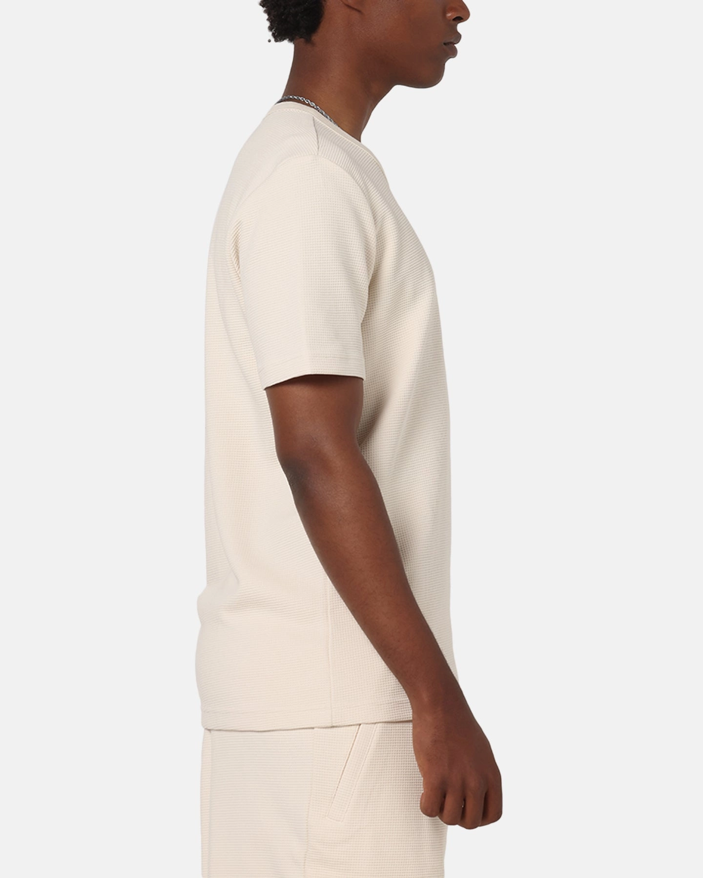 Adidas Trefoil Essentials Waffle T-Shirt Wonder White Cozy Look Fresh Style Trend