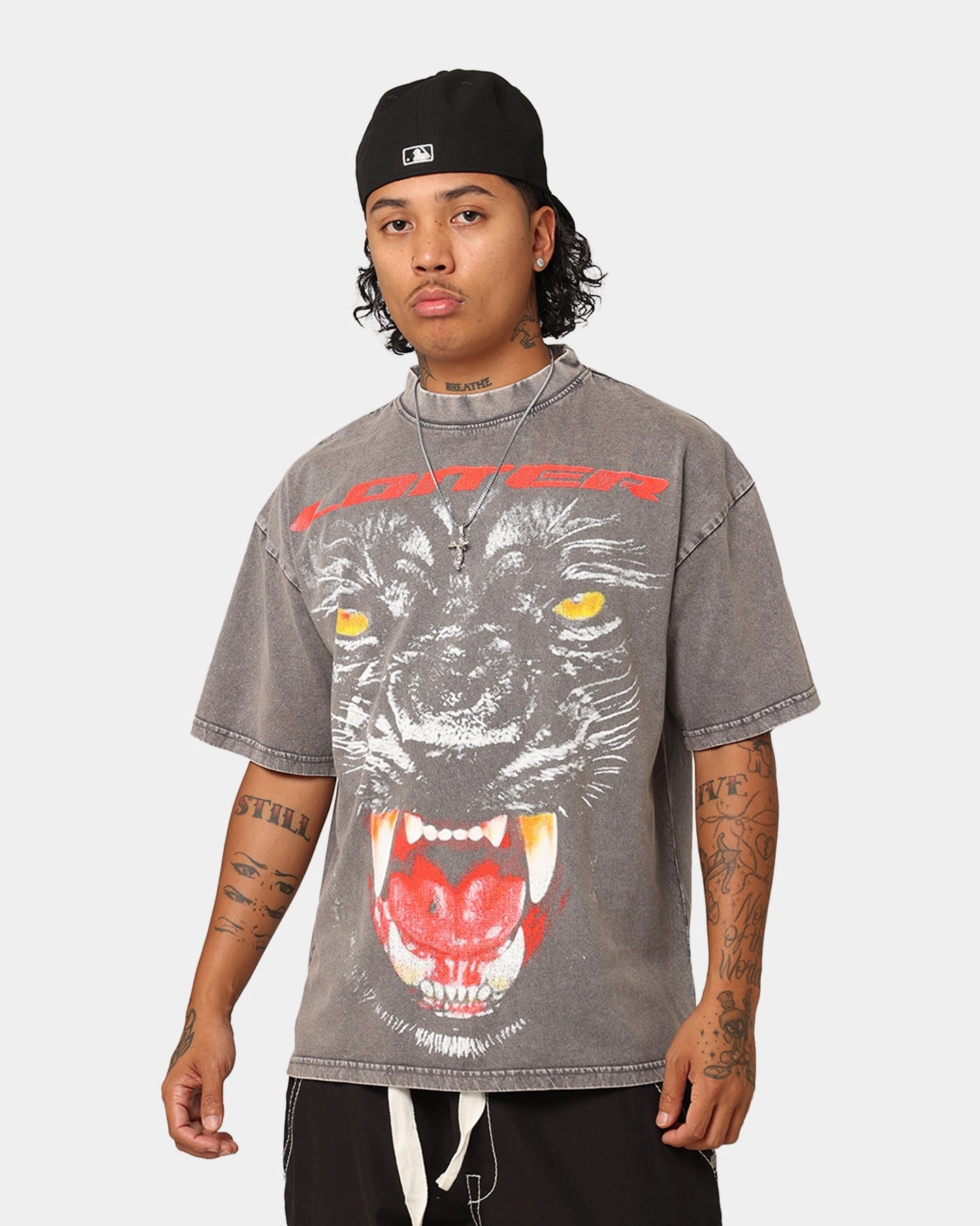 Loiter Urban Beast Vintage T-Shirt Charcoal Outdoor Fashion