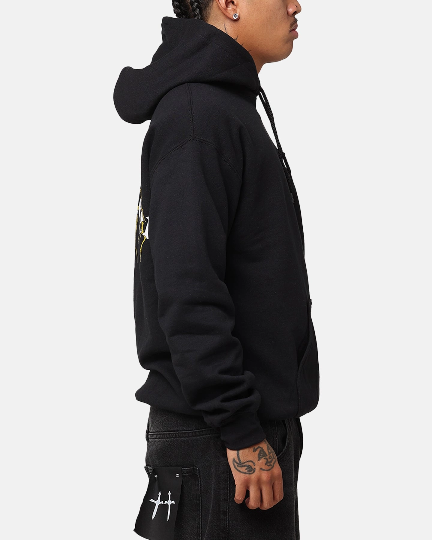 Raglan sleeves Double layer fabric The Anti Order Choas Hoodie Black/Yellow/White