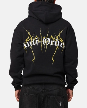 Zippered Pockets Hiking Jacket The Anti Order Choas Hoodie Black/Yellow/White