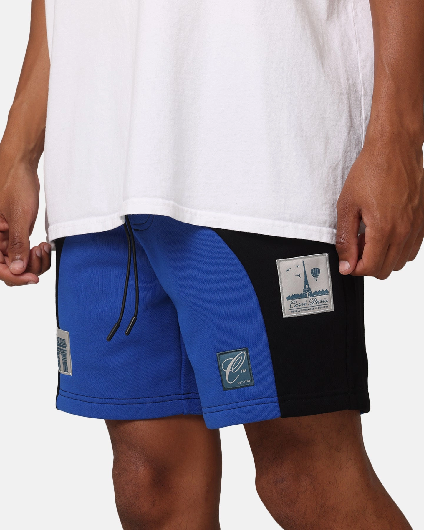 Anti Pill Surface City Look Carre Avant Panel Shorts Black/Royal