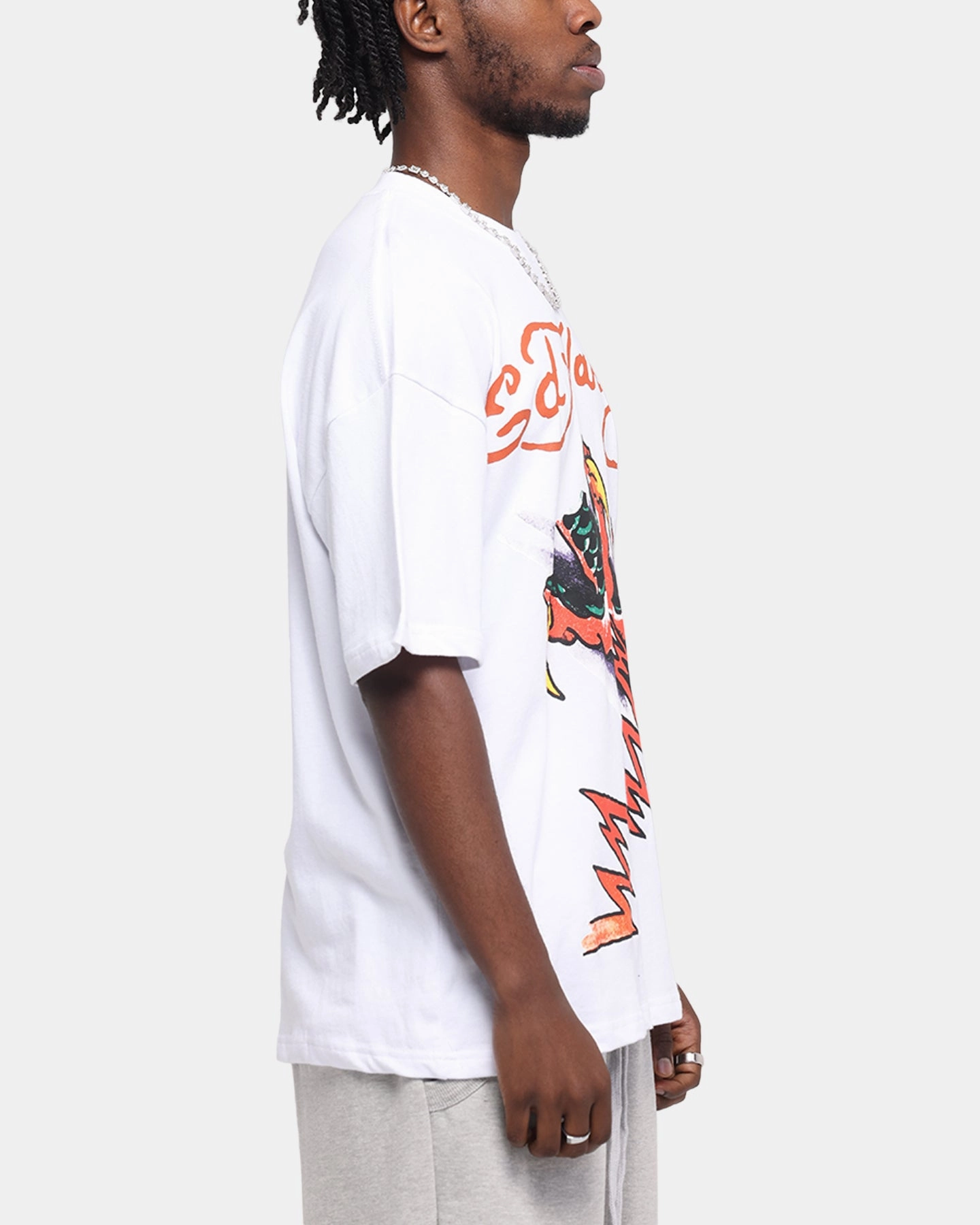 Ed Hardy Lightning T-Shirt White Sustainable Relaxed Outfit