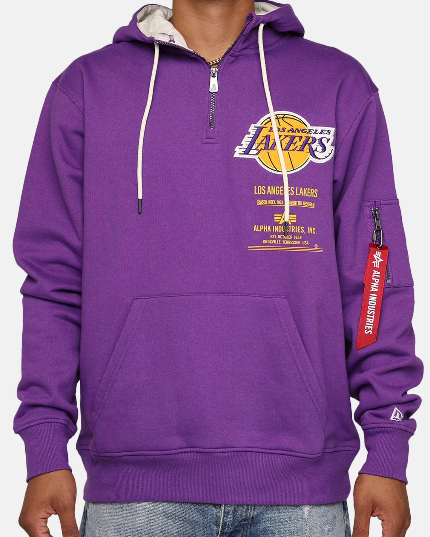 Manufacture New Era X Alpha Industries Los Angeles Lakers Zipper Hoodie Purple