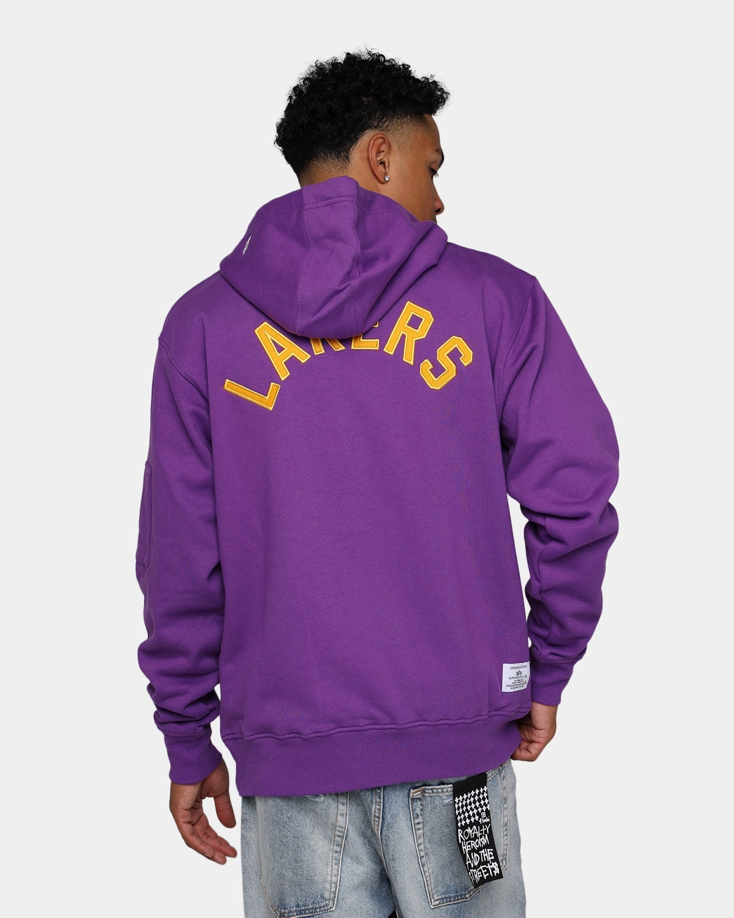 Fashion Finish New Era X Alpha Industries Los Angeles Lakers Zipper Hoodie Purple