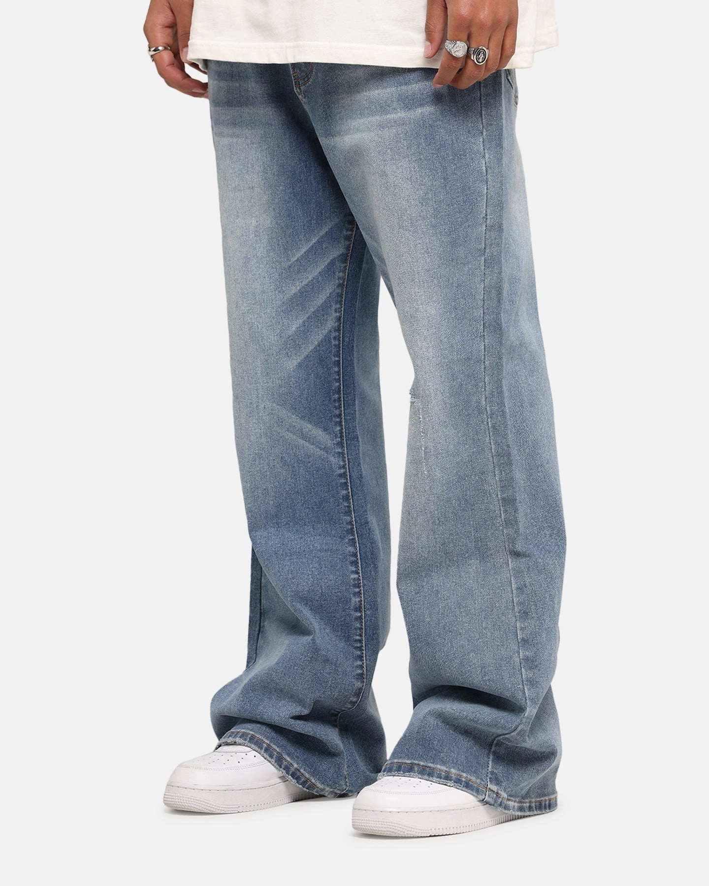Trend Setter Road Trip Casual XXIII Game Play Flared Jeans Blue Denim