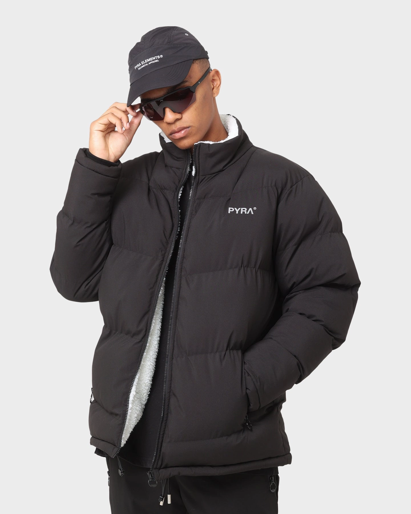 Flexible Layer PYRA Sherpa Puffa Jacket Black
