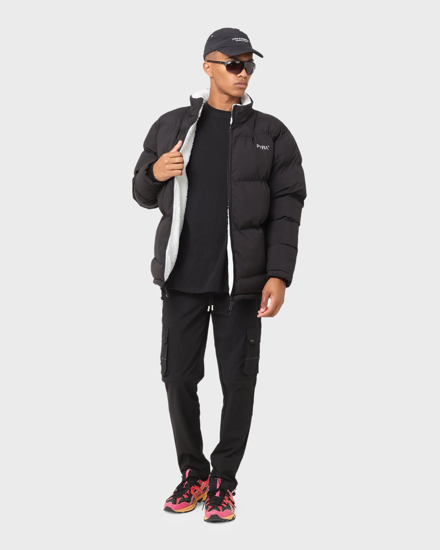 PYRA Sherpa Puffa Jacket Black Advantage