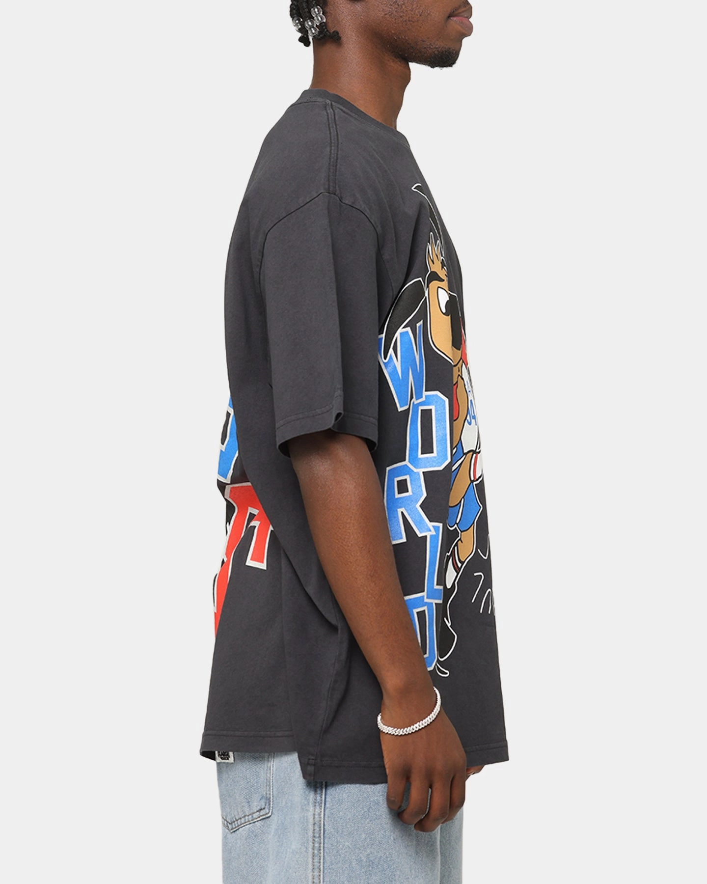 Fifa USA Mascot World Cup T-Shirt Faded Black Travel Wear SlimFit