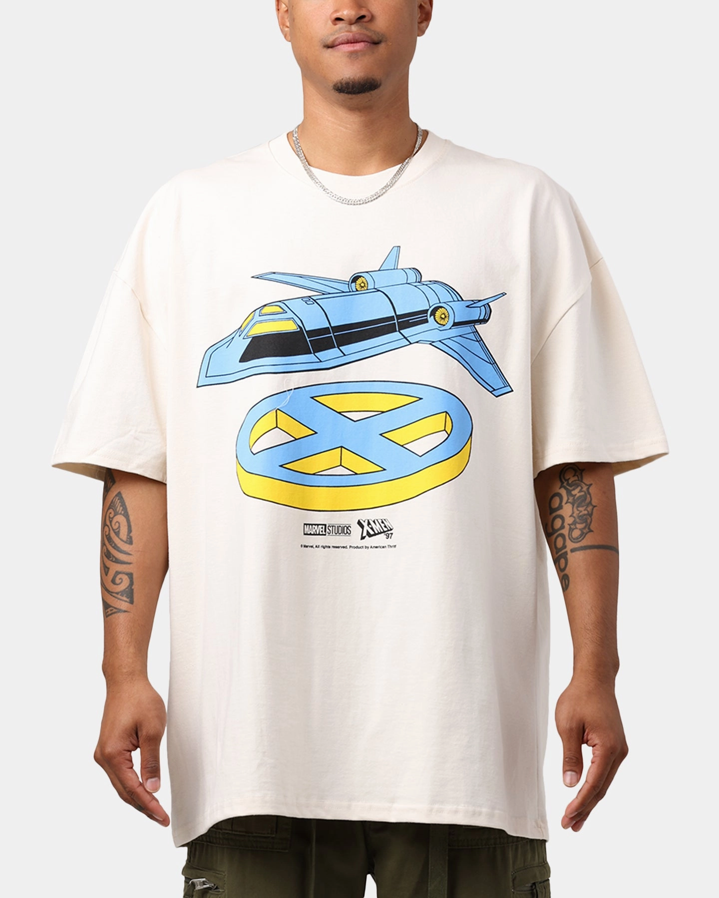 Easy Look Marvel X-Men The Blackbird Heavyweight T-Shirt Off White