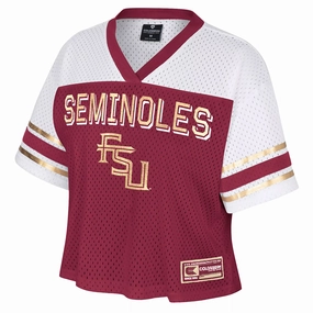 Functional Wear EcoFriendlyMaterial Colosseum Women's Seminoles/Stacked FSU Football Jersey - Garnet/White