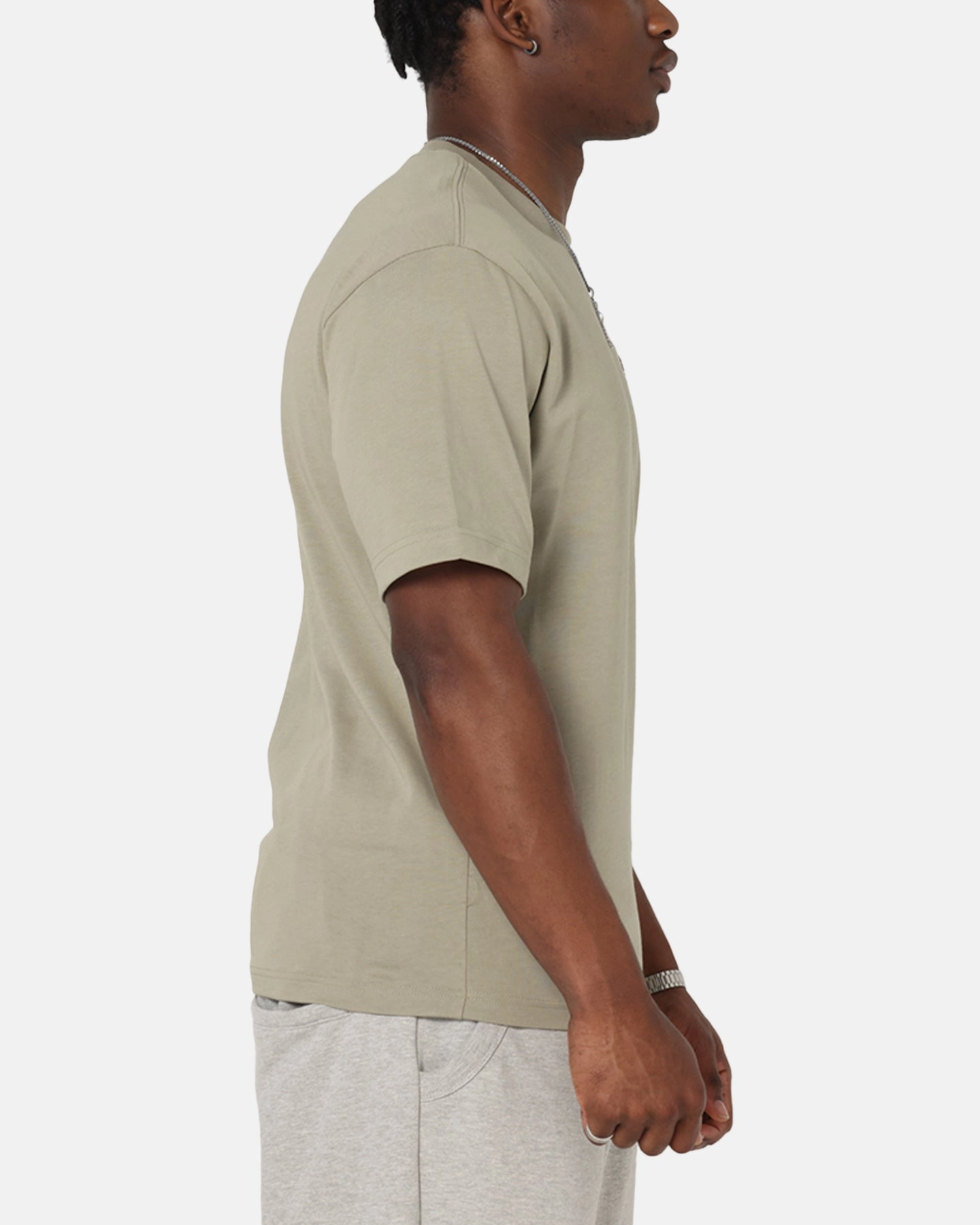 Jordan Brand Sneaker Patch Crewneck T-Shirt Khaki/Black Perfect for Workouts Flexible Neckband