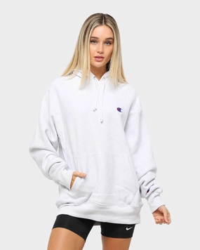 Champion Rev Weave Hoodie Silver Durable Outer Layer