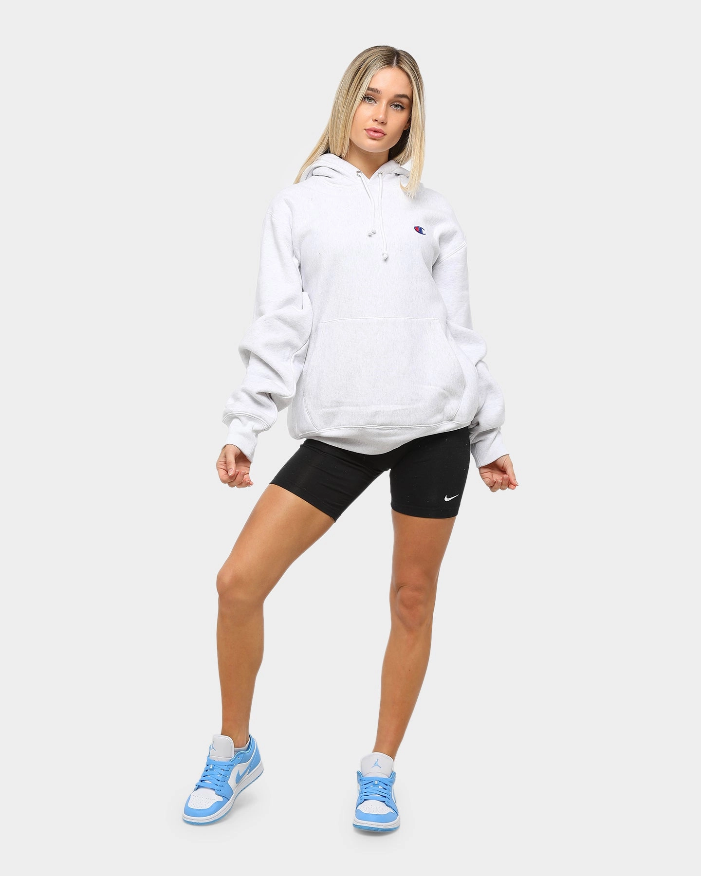 Rugged Layering Champion Rev Weave Hoodie Silver