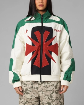 Loiter Club Classic Track Jacket White/Green Chain
